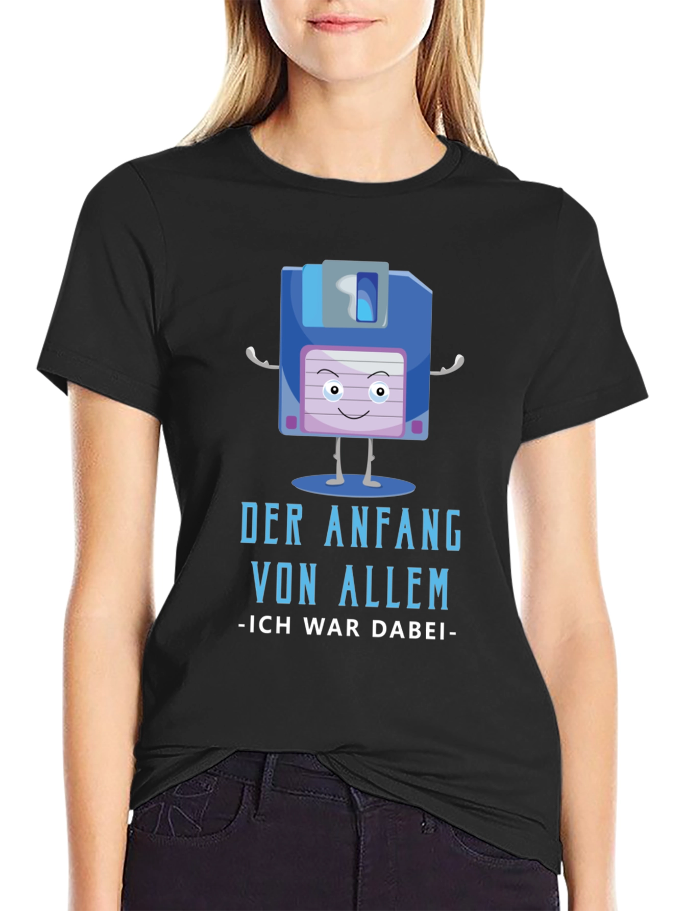 Retro Floppy Disk T-Shirt - The Beginning of Everything