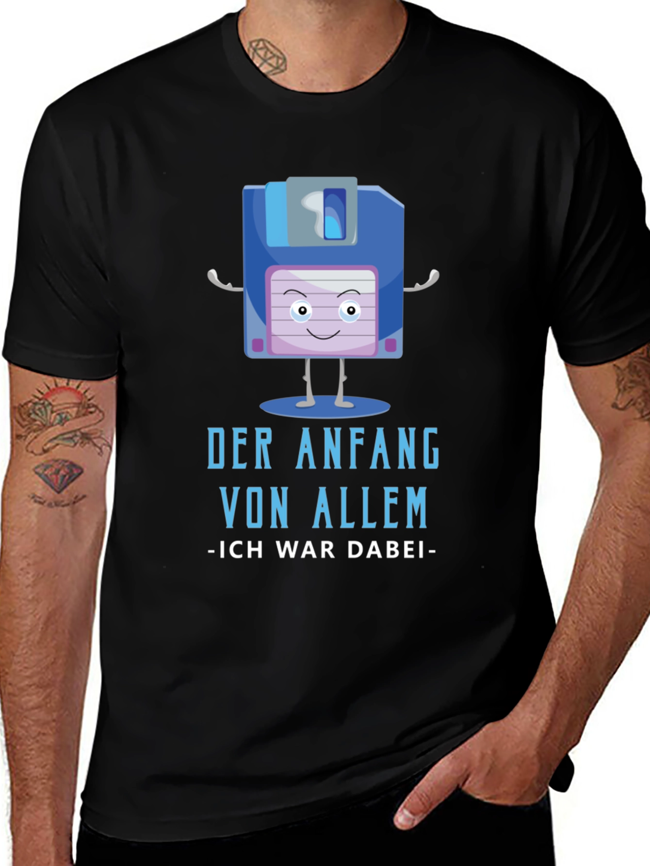 Retro Floppy Disk T-Shirt - The Beginning of Everything