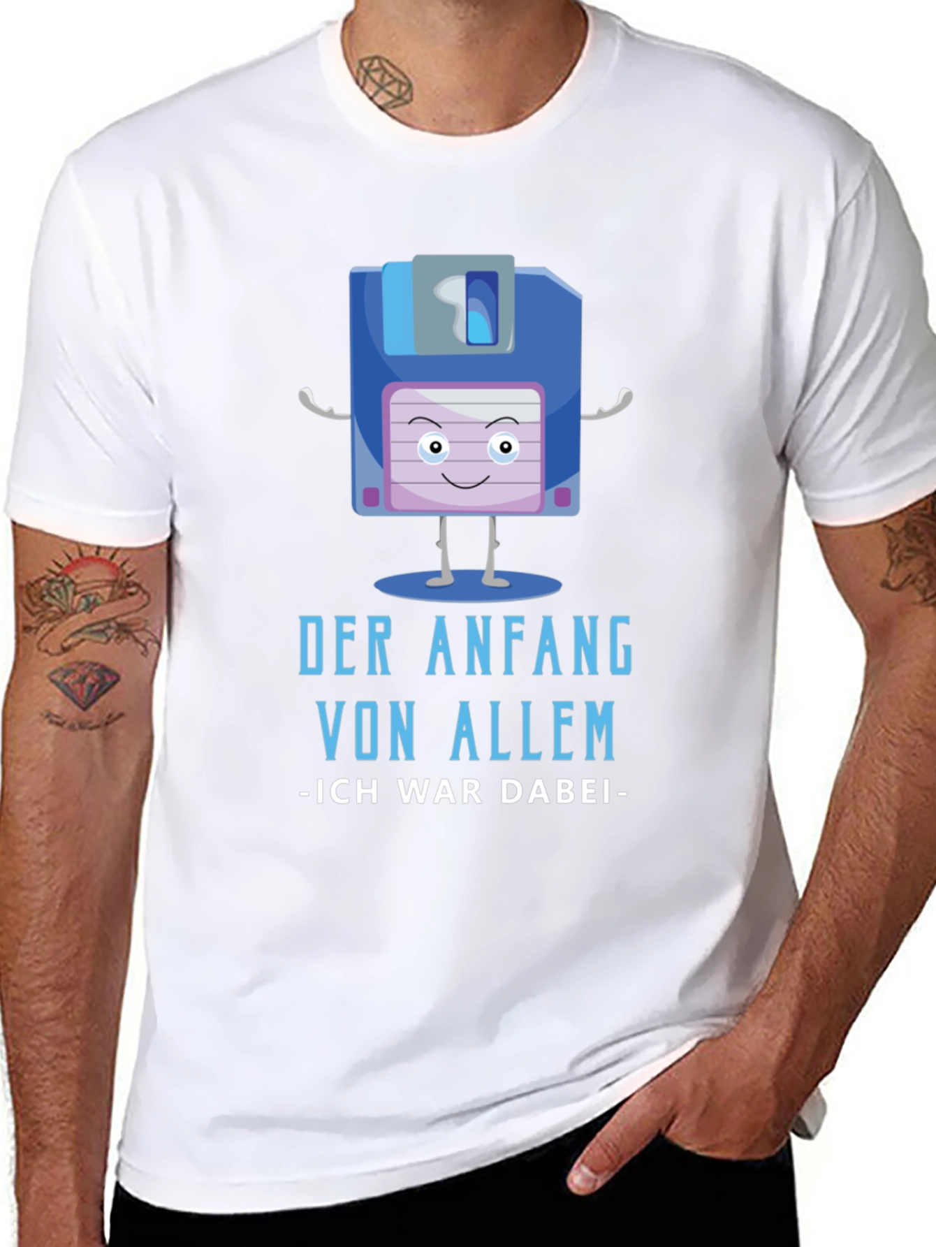 Retro Floppy Disk T-Shirt - The Beginning of Everything