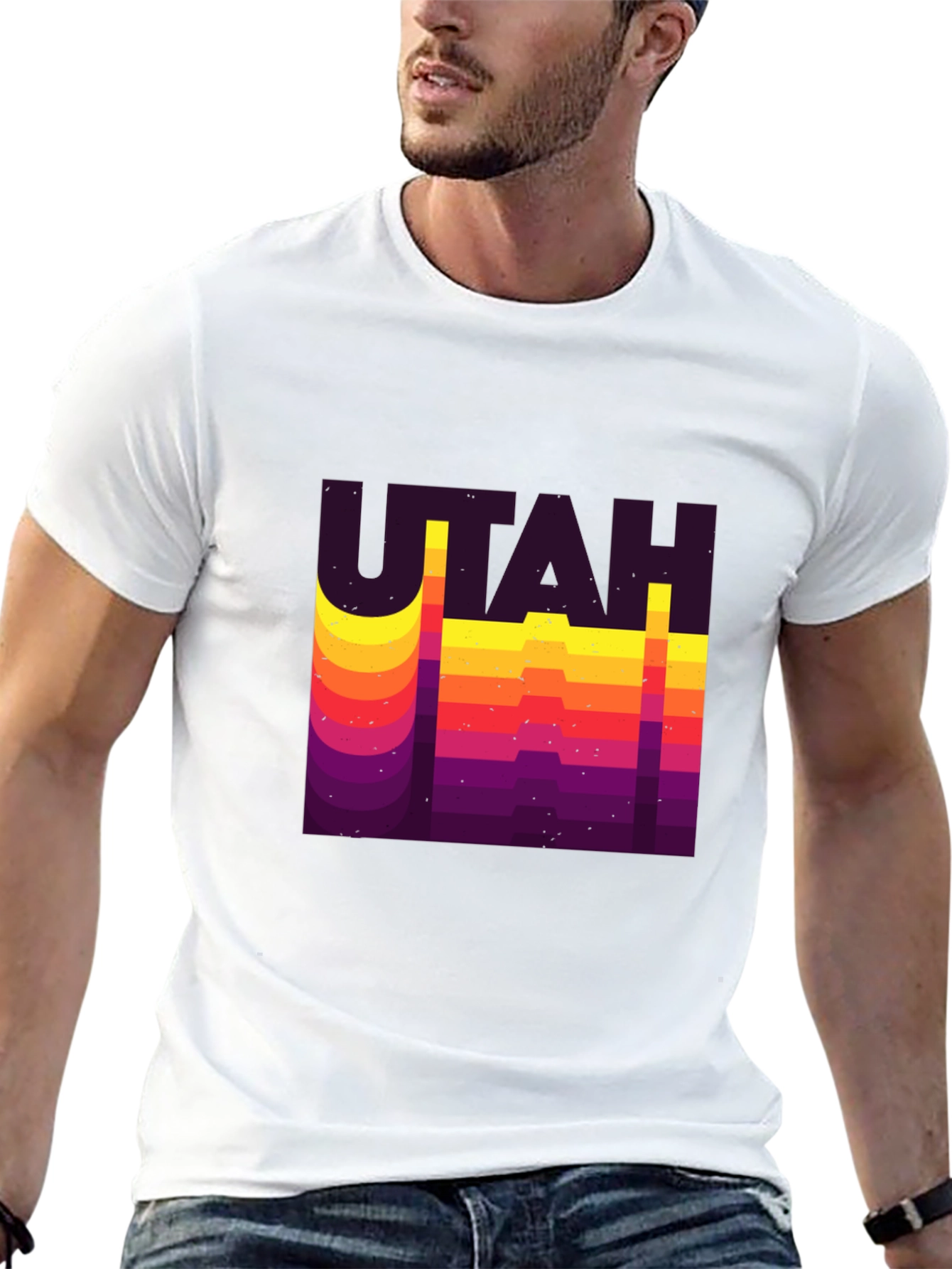 Retro Utah Graphic T-Shirt - Black Tee