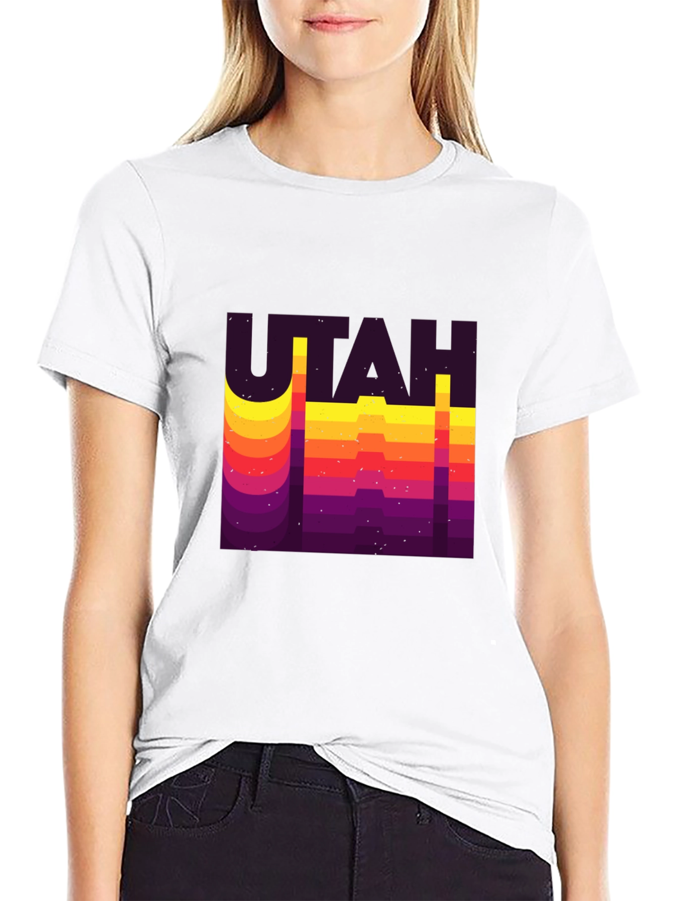 Retro Utah Graphic T-Shirt - Black Tee