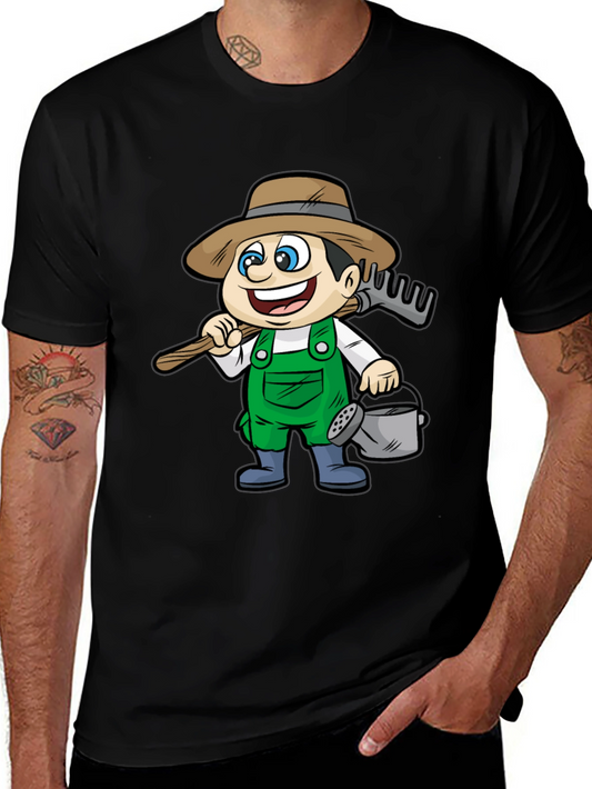 Cartoon Farmer T-Shirt - Fun Graphic Tee