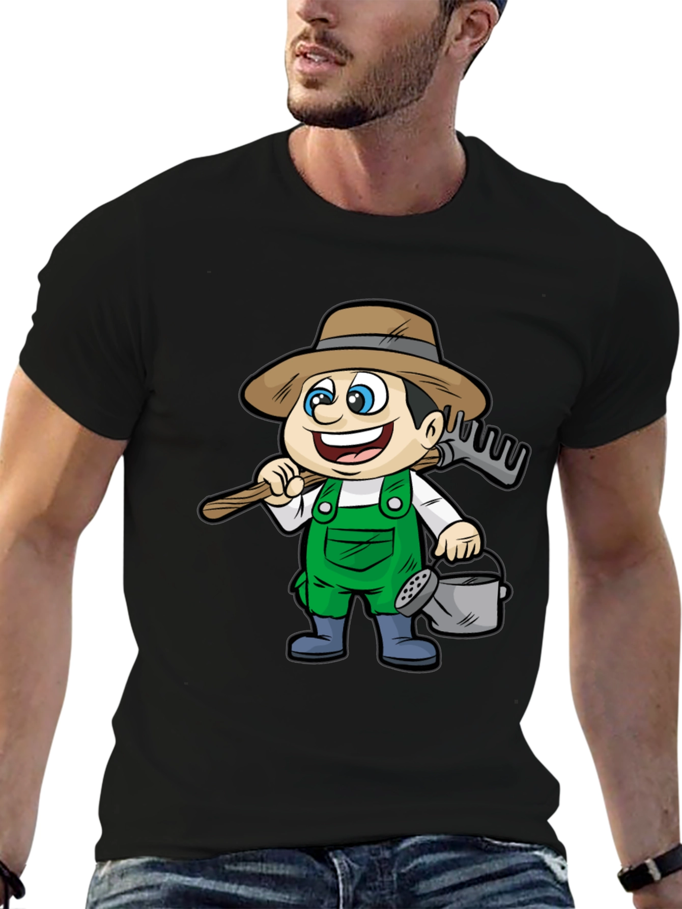 Cartoon Farmer T-Shirt - Fun Graphic Tee