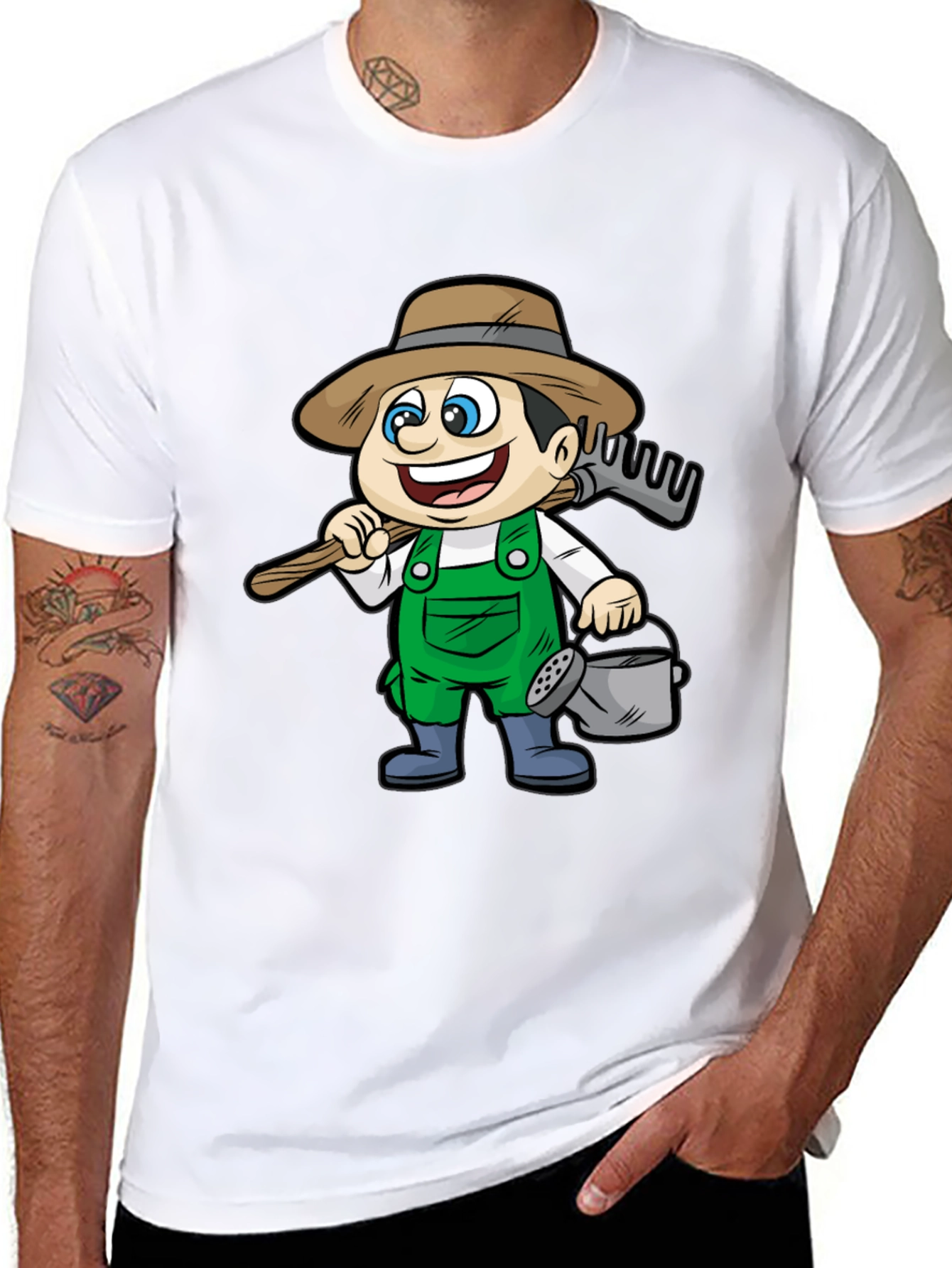 Cartoon Farmer T-Shirt - Fun Graphic Tee