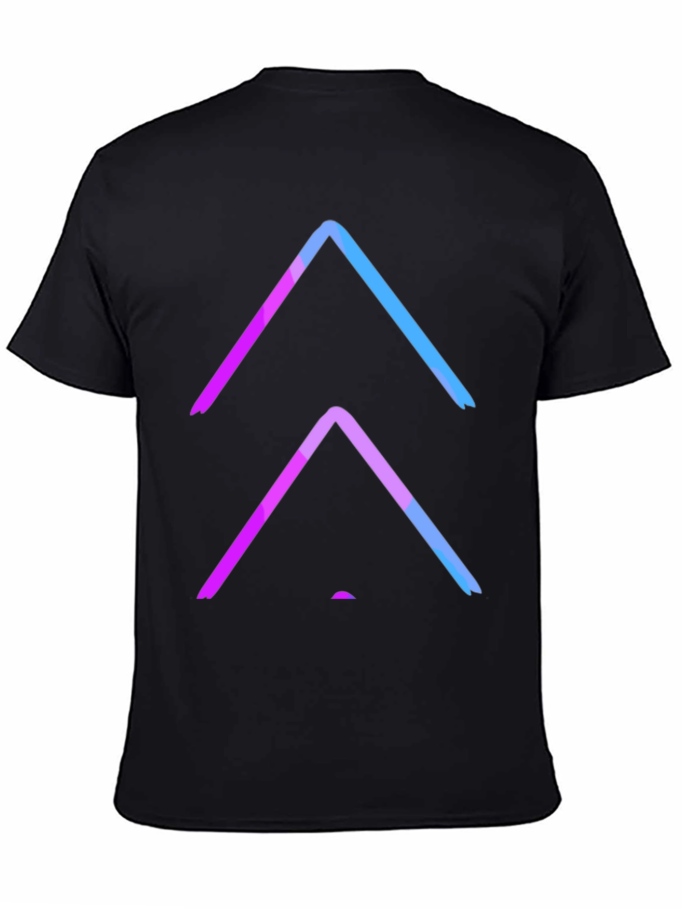 Gradient Arrow Graphic Tee - Black Cotton Blend