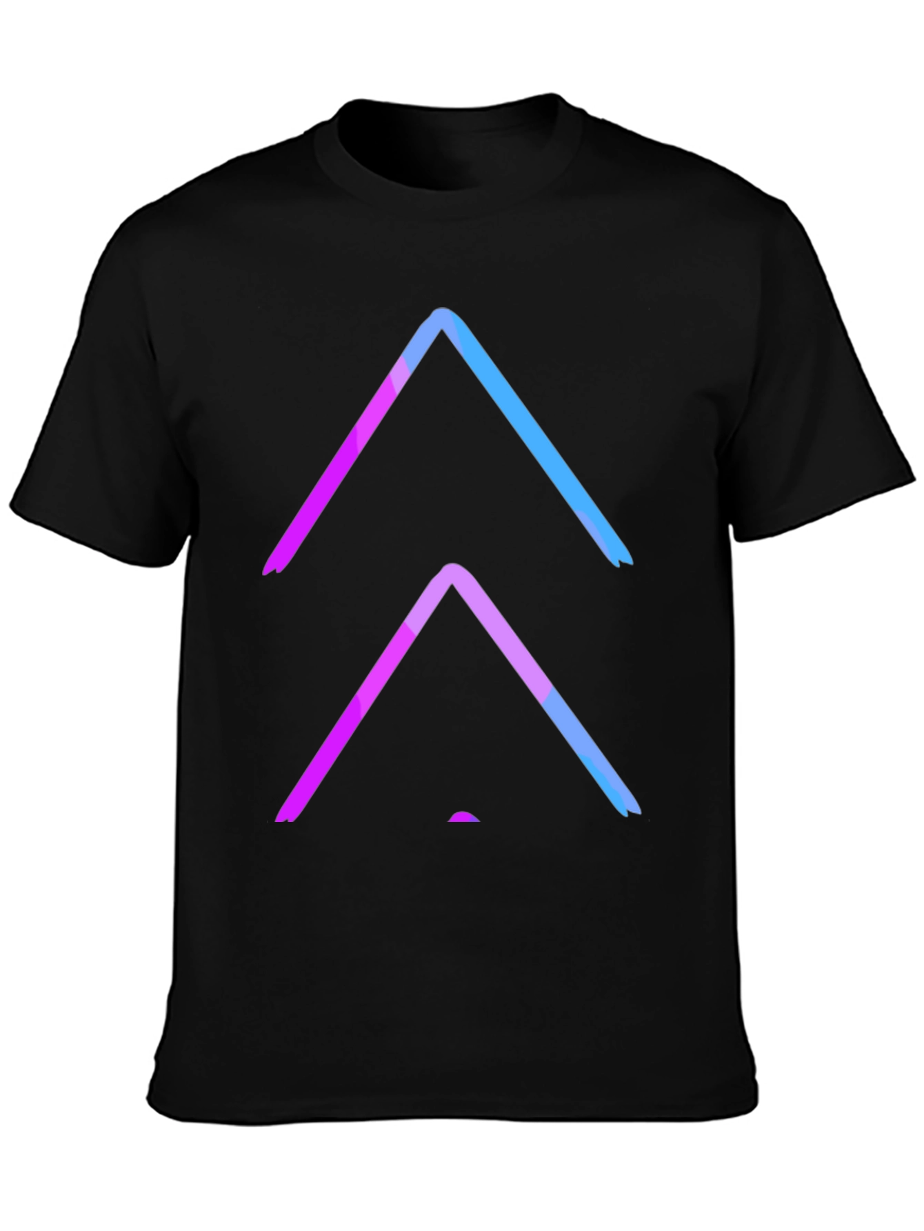 Gradient Arrow Graphic Tee - Black Cotton Blend