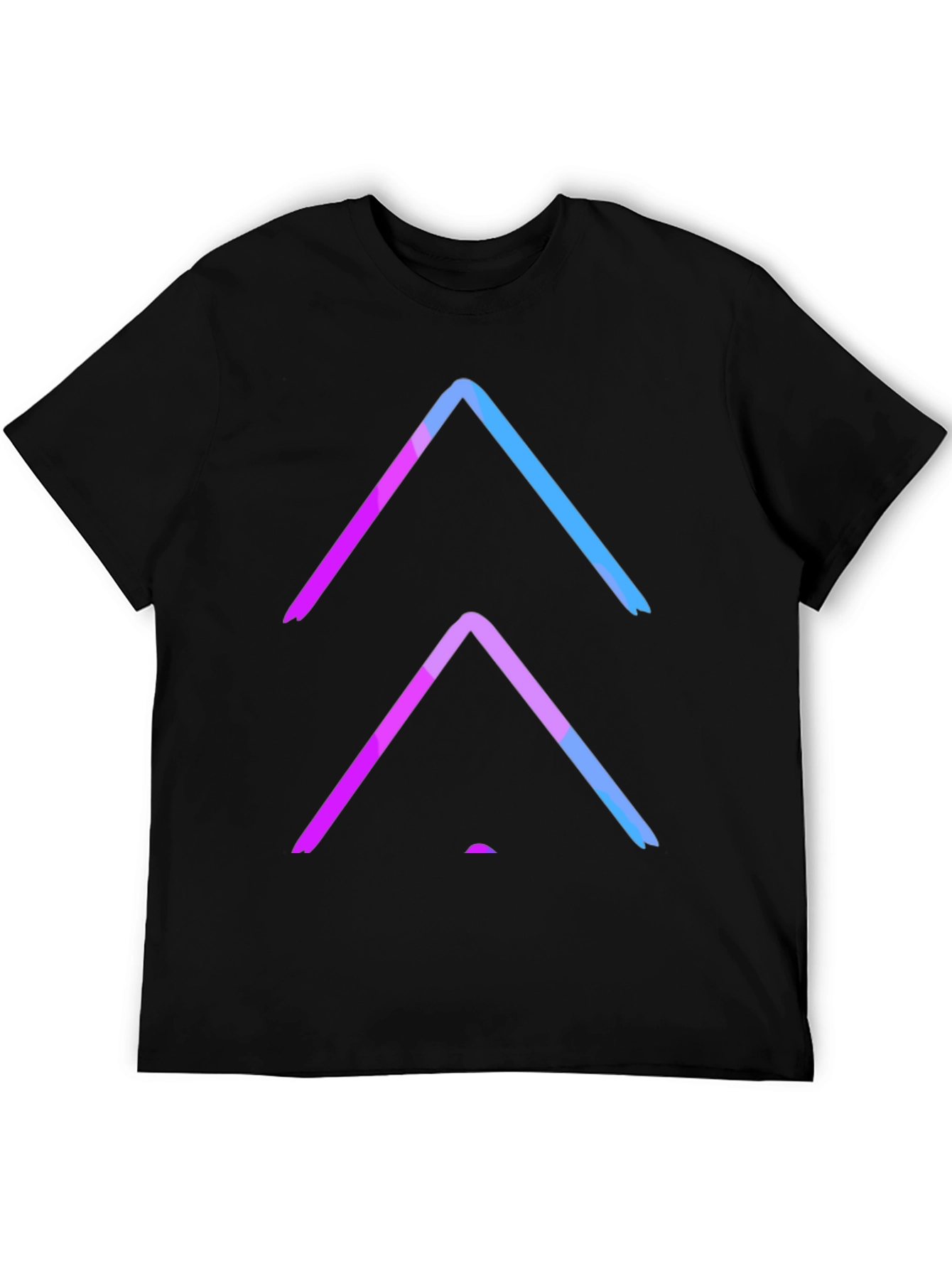 Gradient Arrow Graphic Tee - Black Cotton Blend