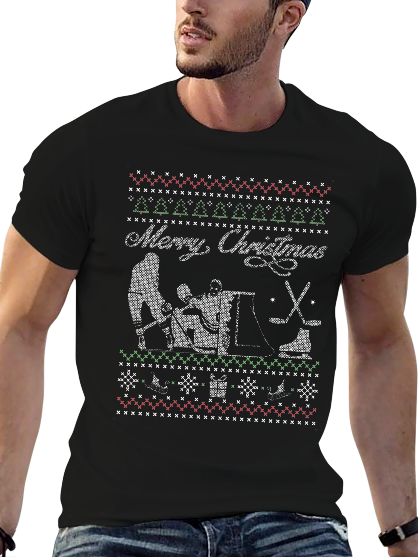 Ugly Christmas Hockey T-Shirt