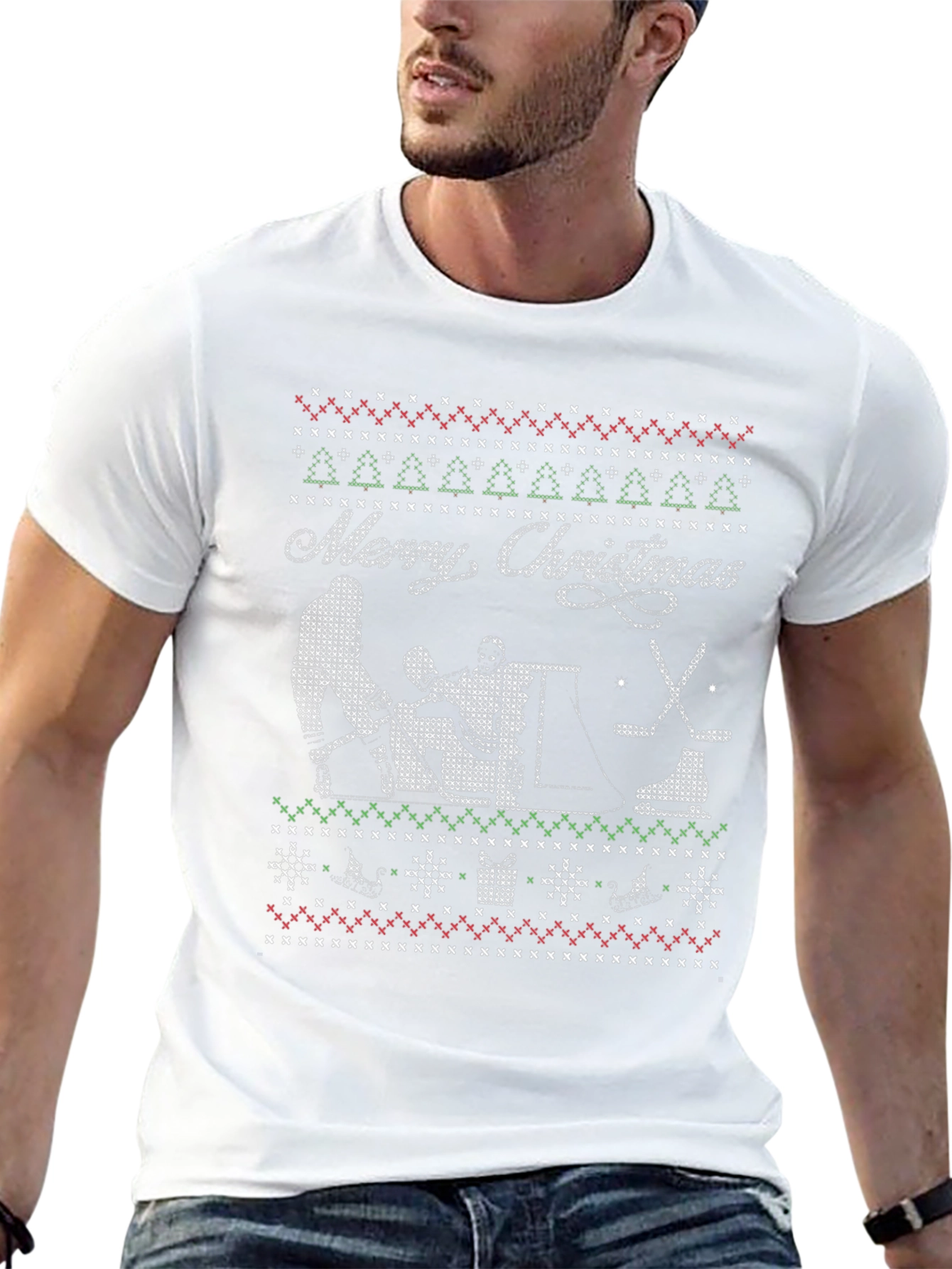 Ugly Christmas Hockey T-Shirt