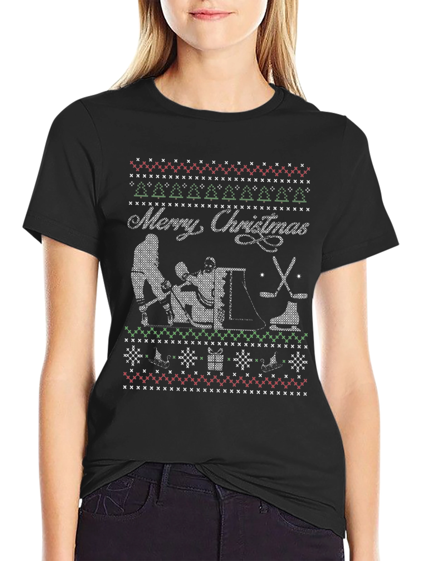 Ugly Christmas Hockey T-Shirt