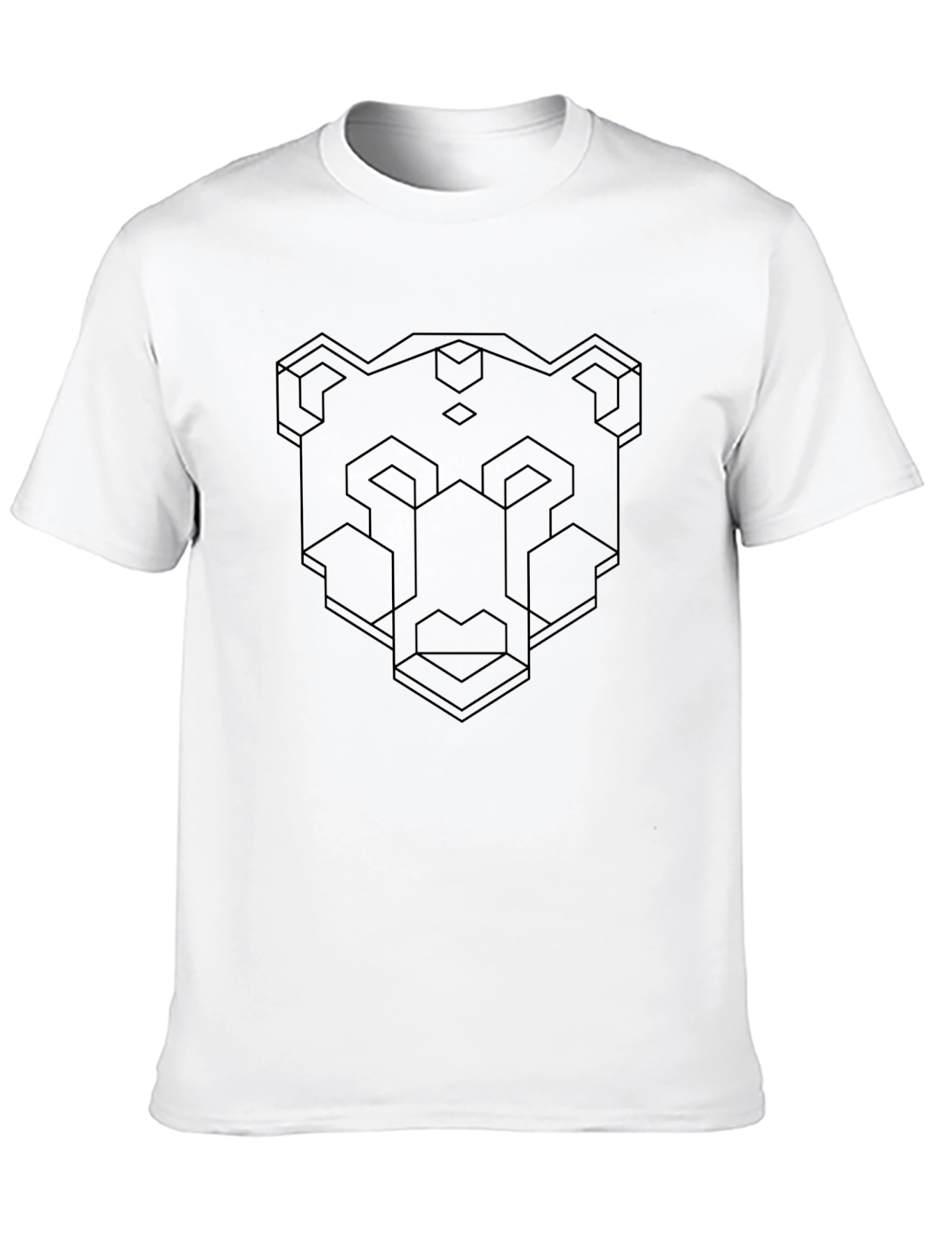 Geometric Bear Graphic T-Shirt - Modern Style