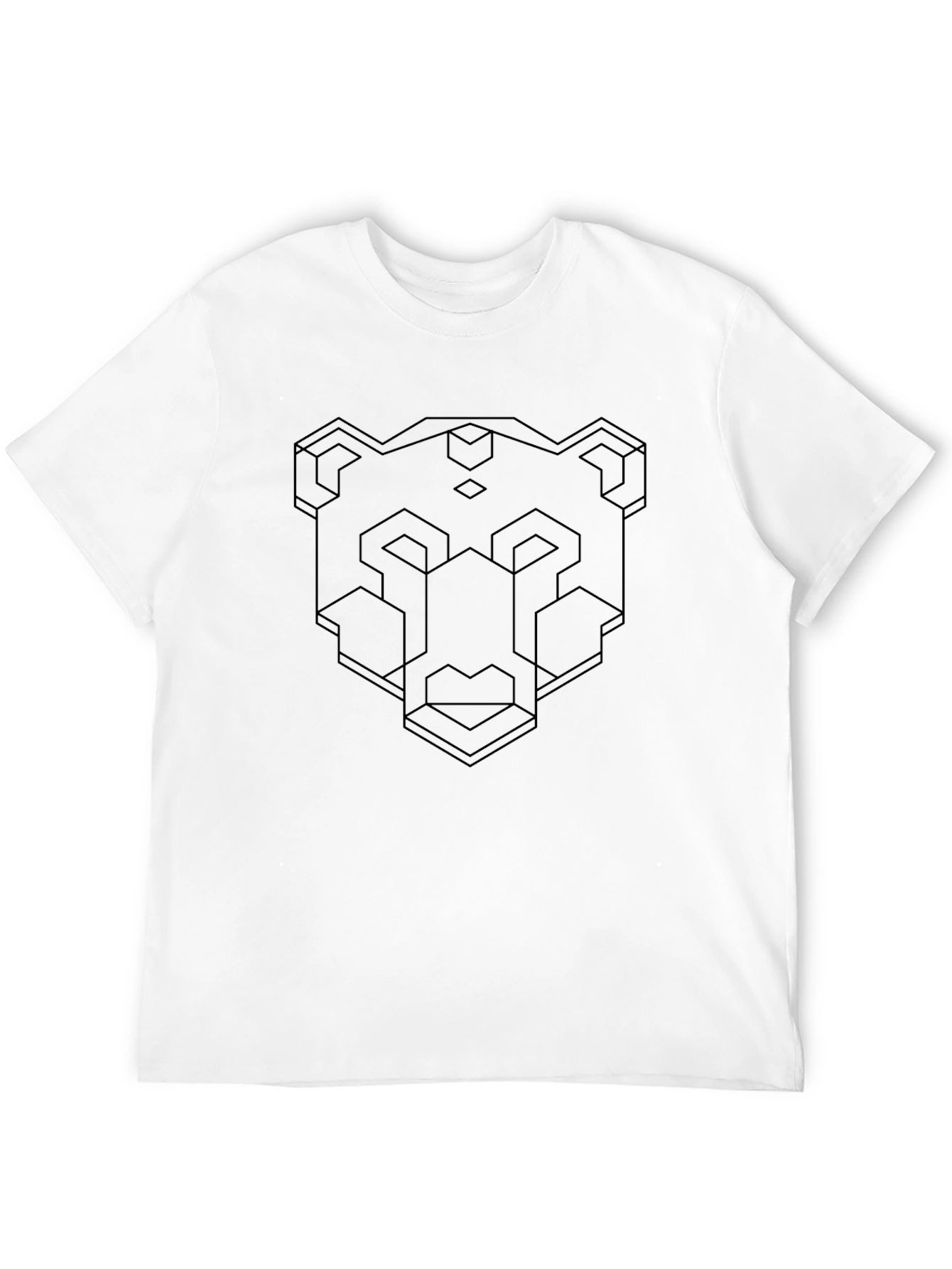Geometric Bear Graphic T-Shirt - Modern Style