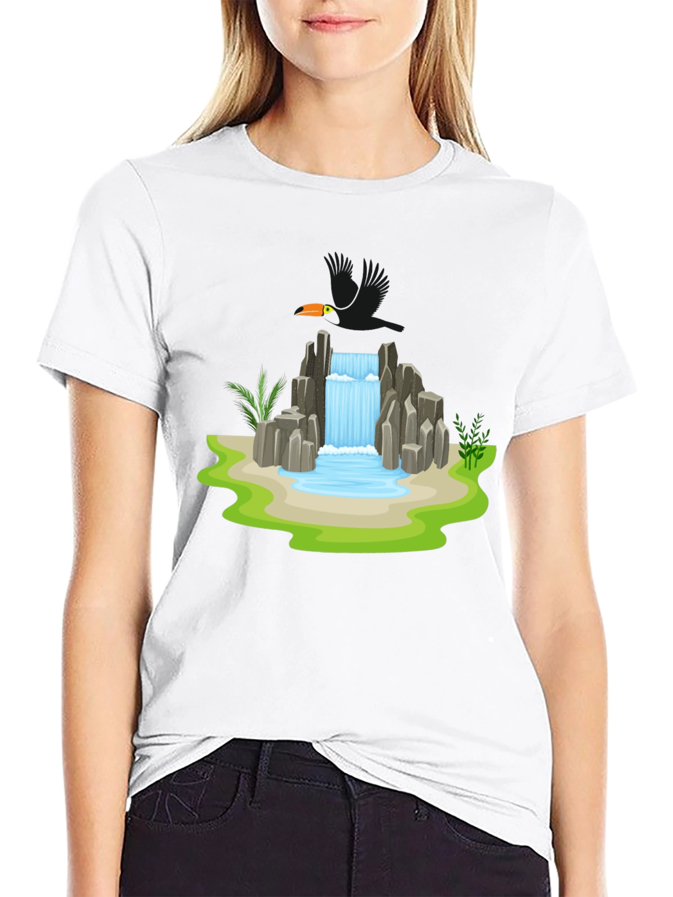 Waterfall Graphic Tee - Nature Inspired Design