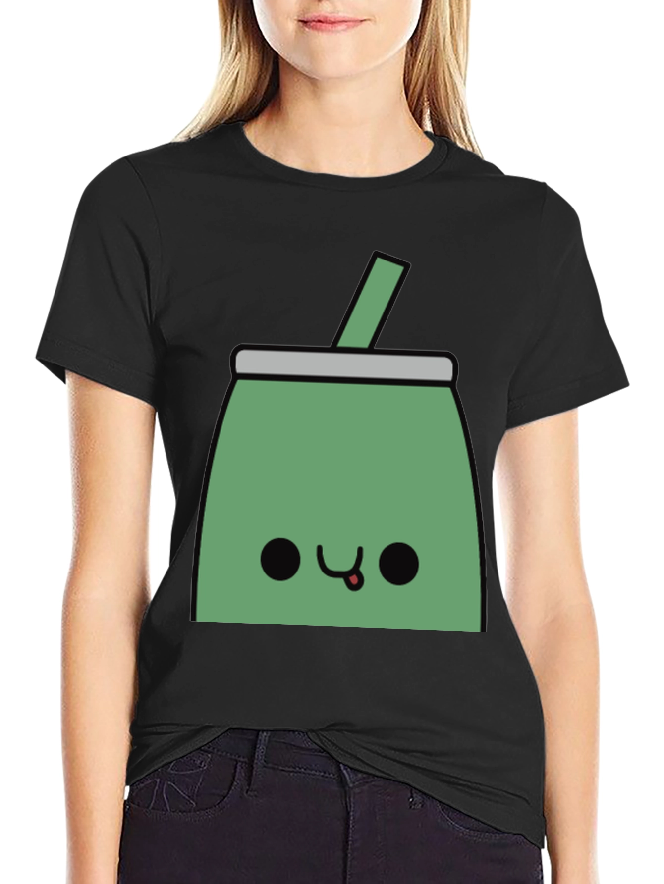 Kawaii Mate Tea T-Shirt - Black Cute Design