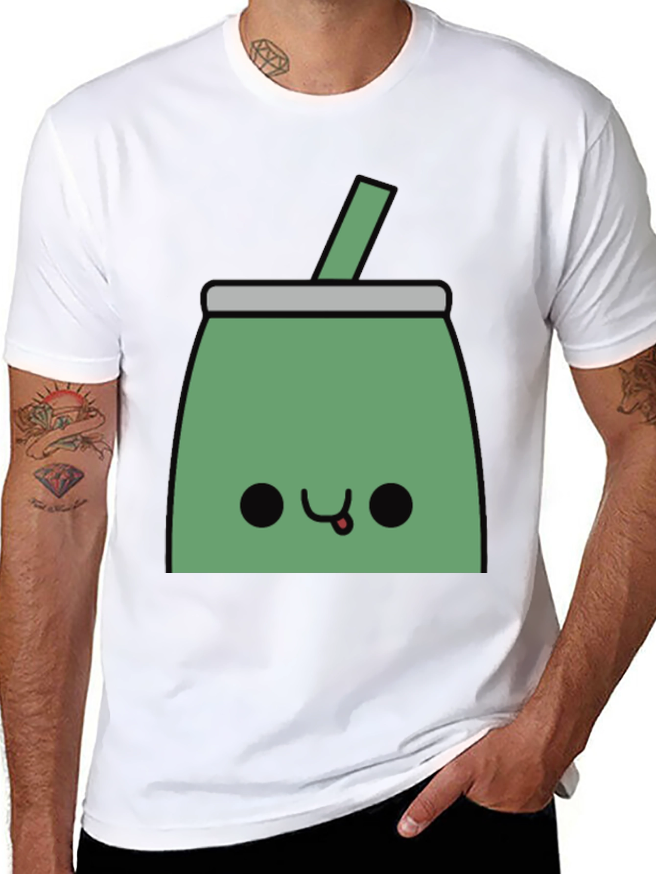 Kawaii Mate Tea T-Shirt - Black Cute Design