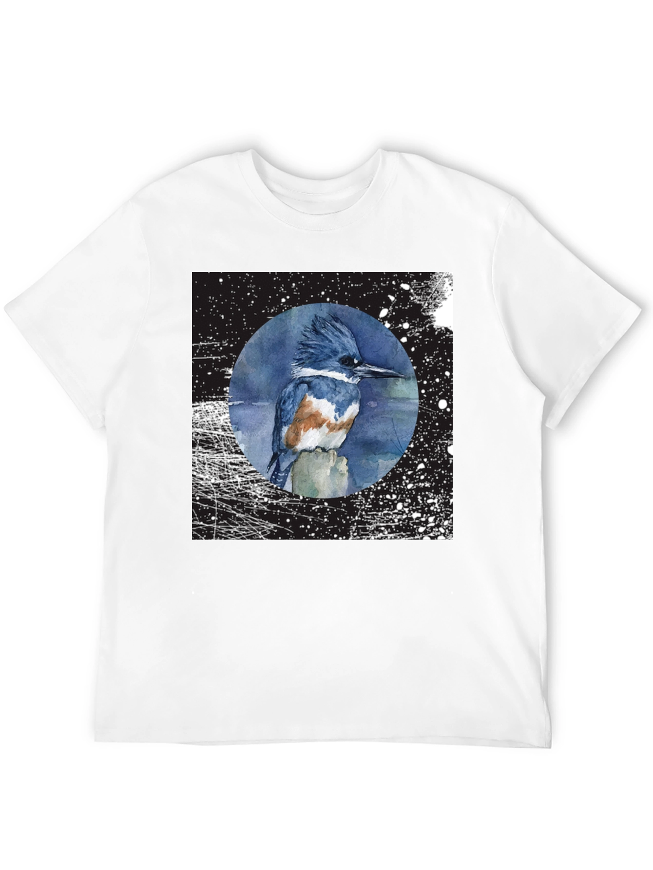 Kingfisher Bird Graphic T-Shirt - Unisex Black Tee