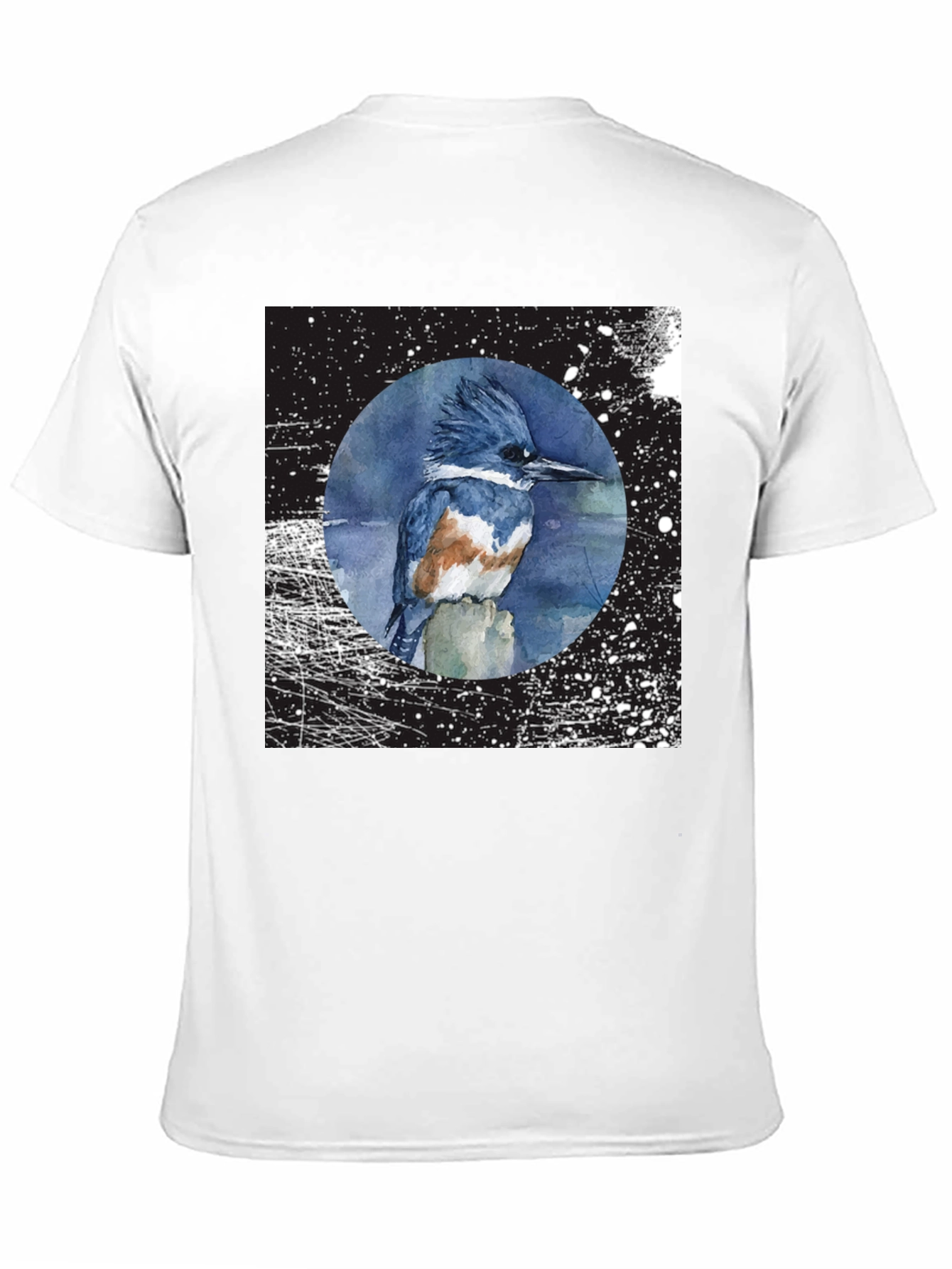 Kingfisher Bird Graphic T-Shirt - Unisex Black Tee
