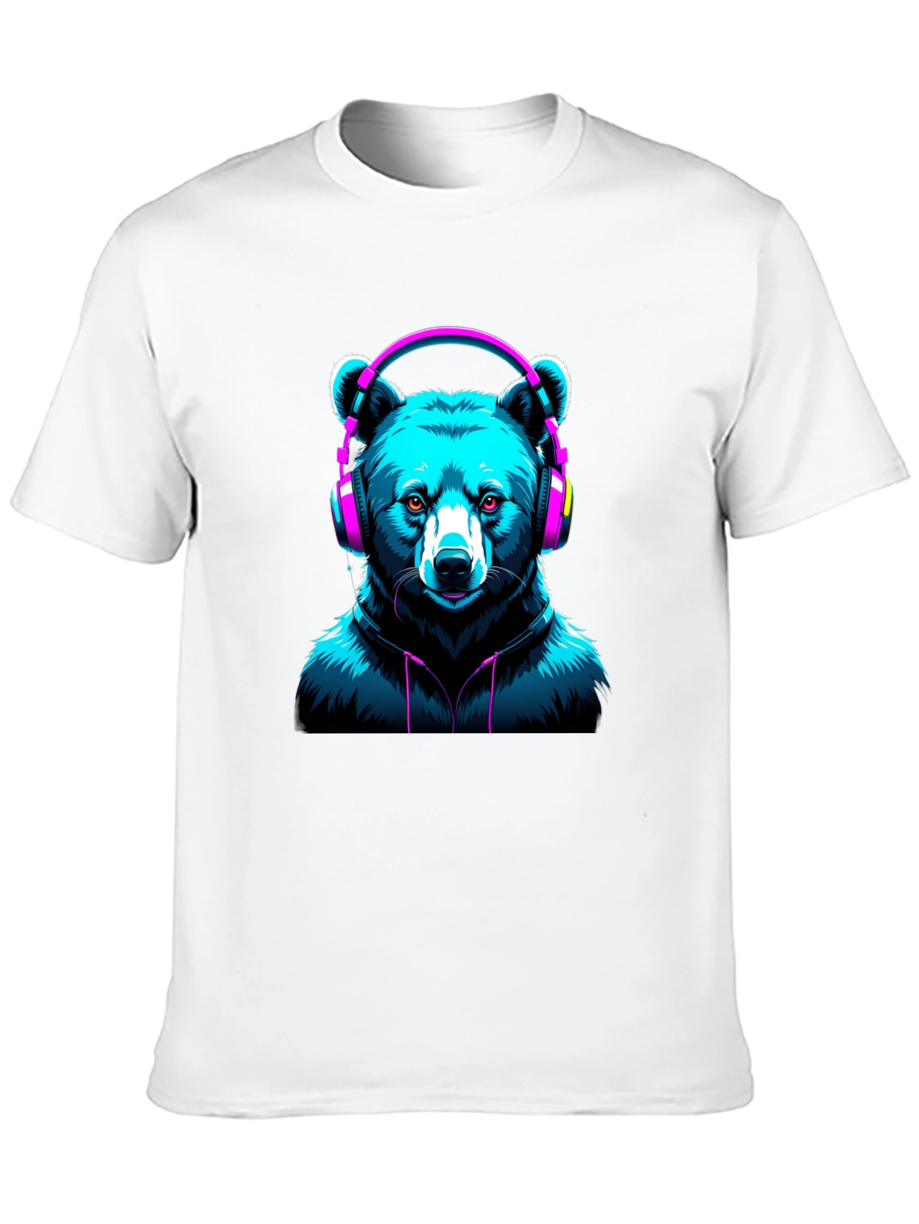 Bear with Headphones Graphic T-Shirt