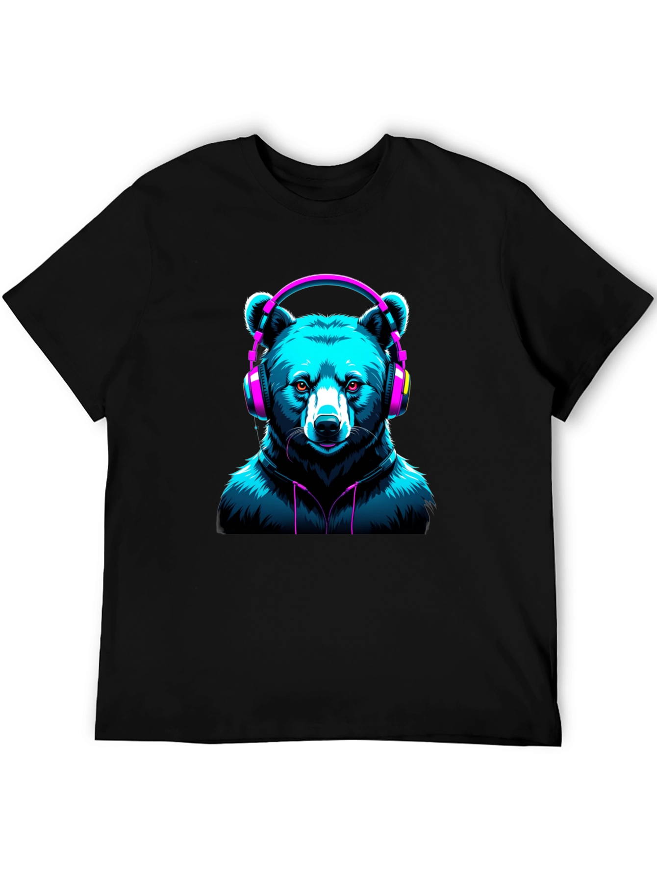Bear with Headphones Graphic T-Shirt