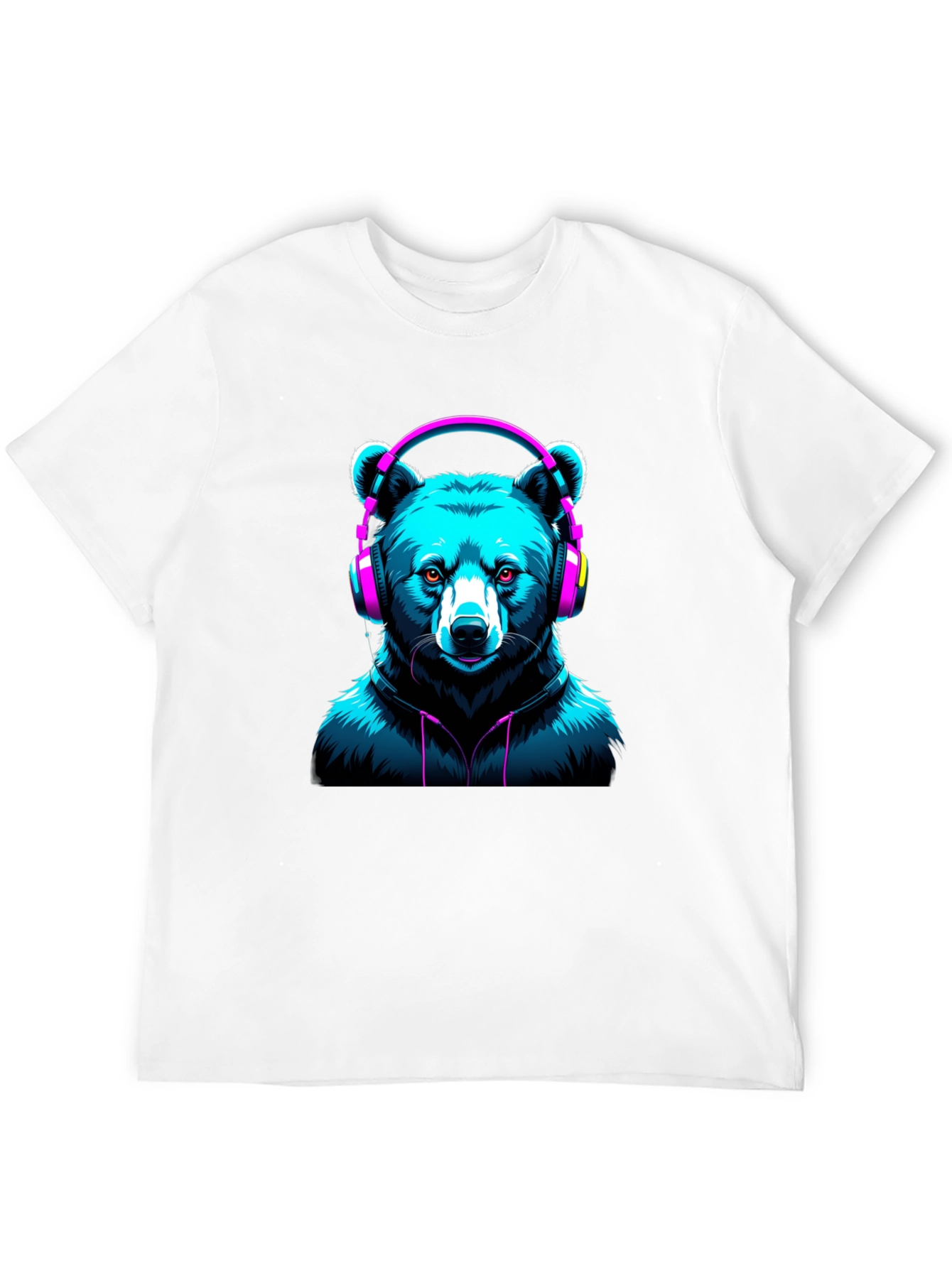 Bear with Headphones Graphic T-Shirt
