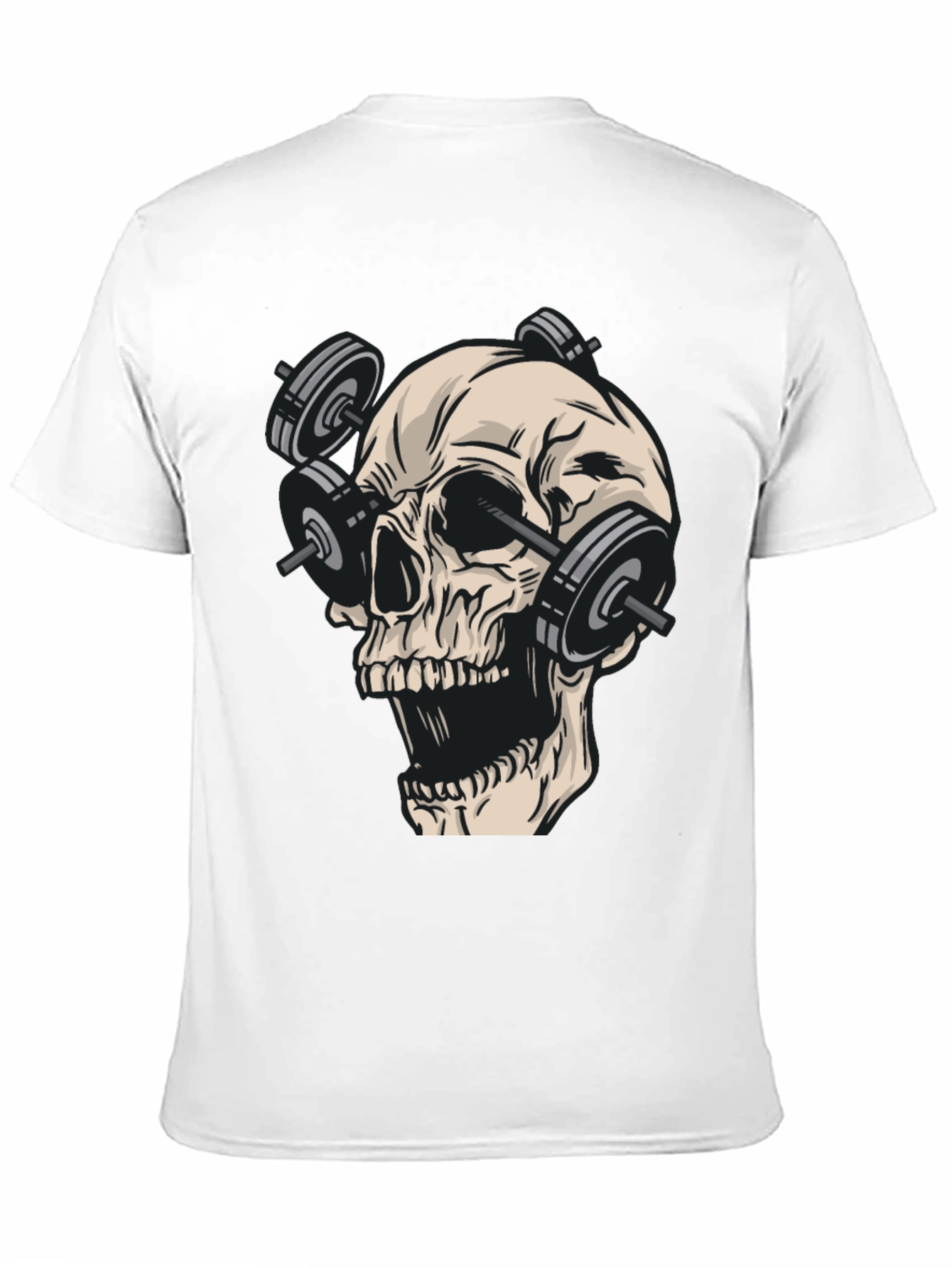 Skull Gym Weights Black T-Shirt