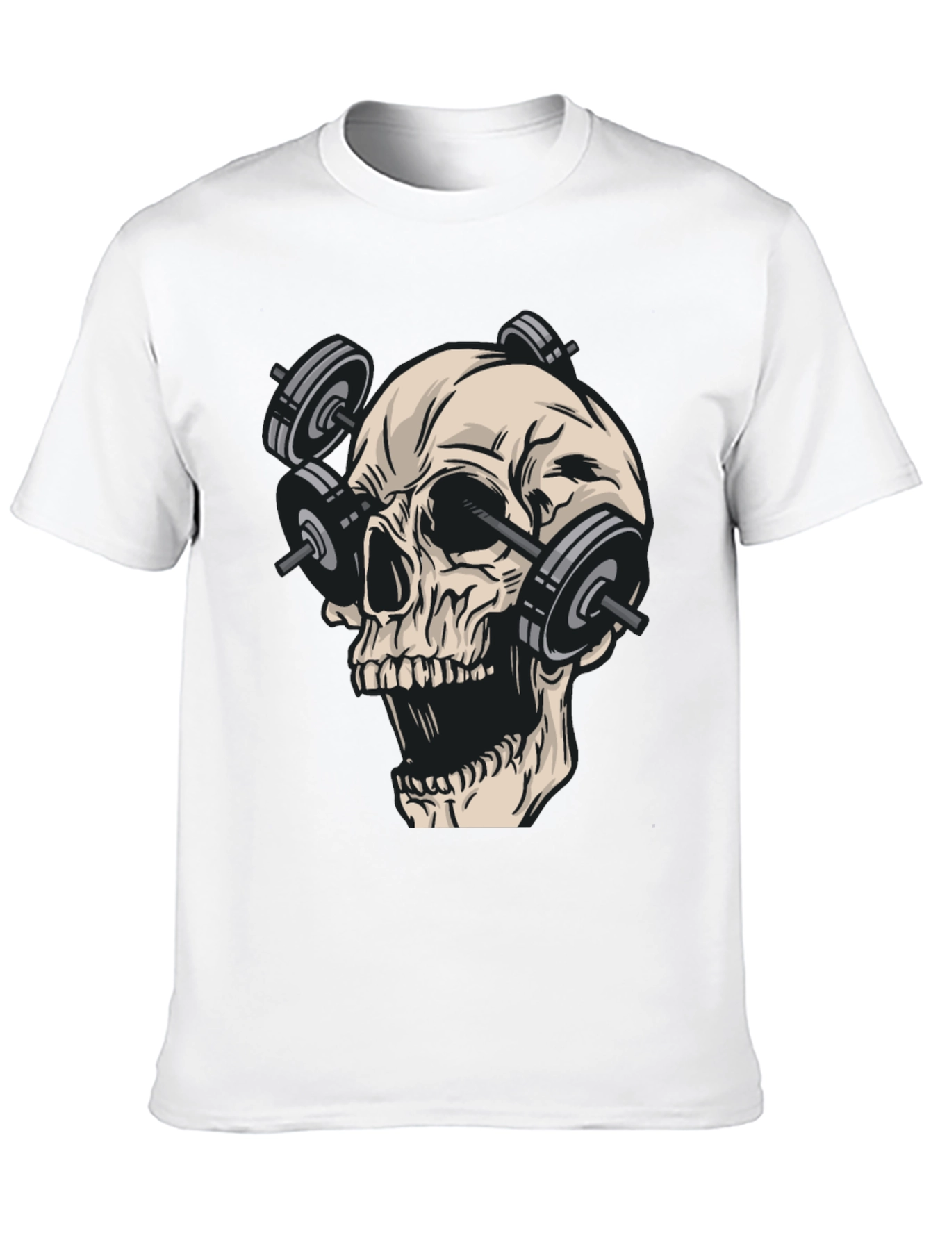 Skull Gym Weights Black T-Shirt