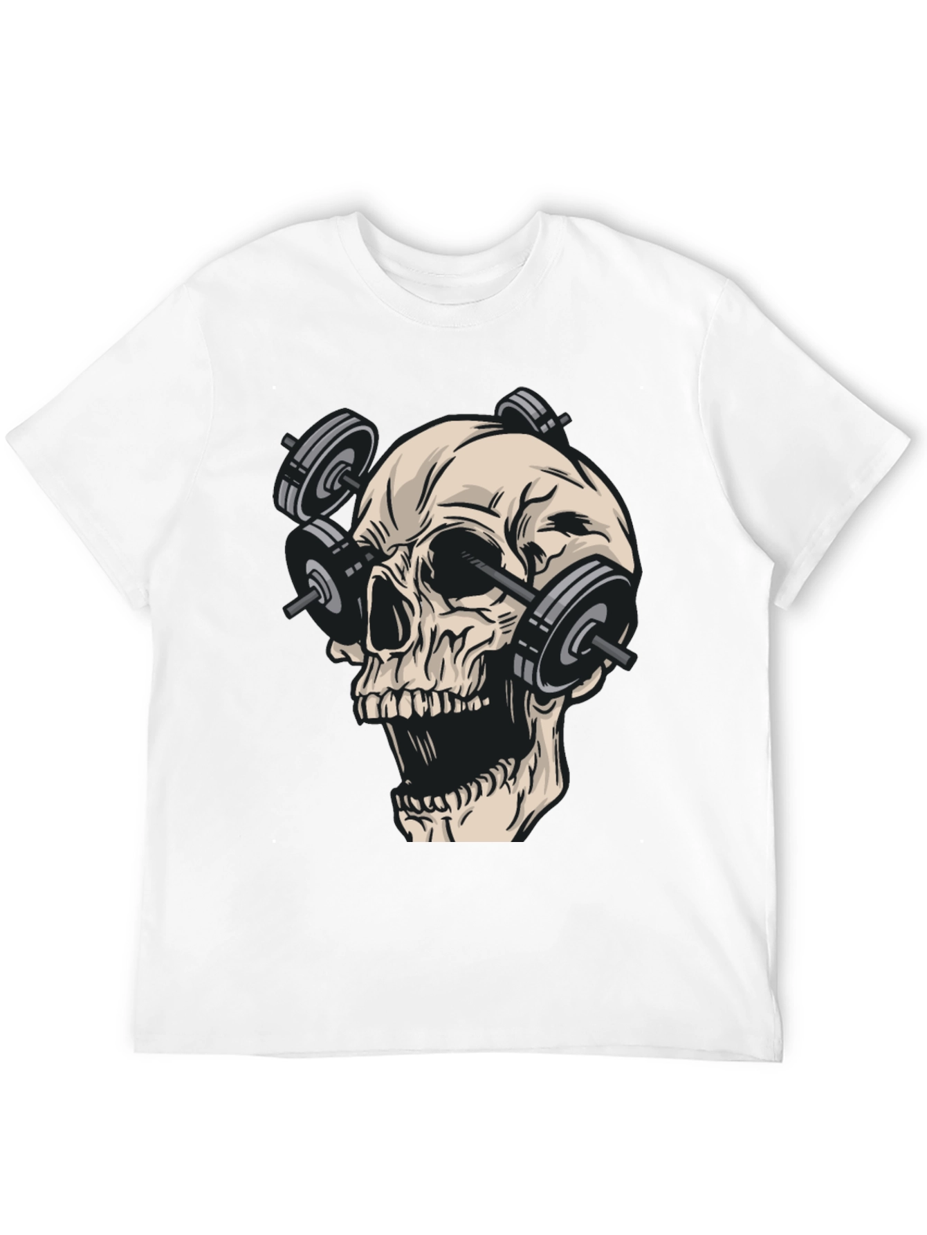 Skull Gym Weights Black T-Shirt