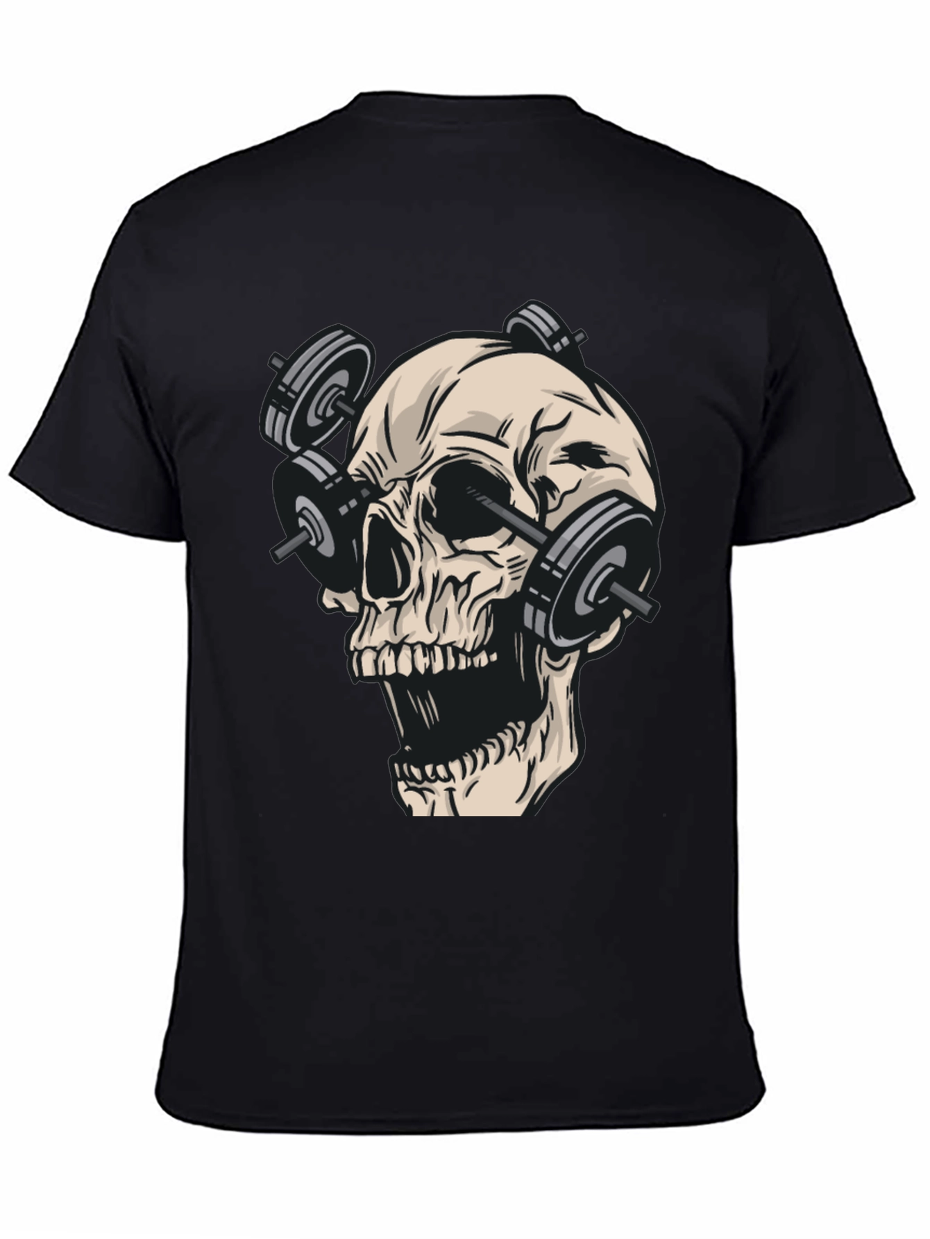 Skull Gym Weights Black T-Shirt