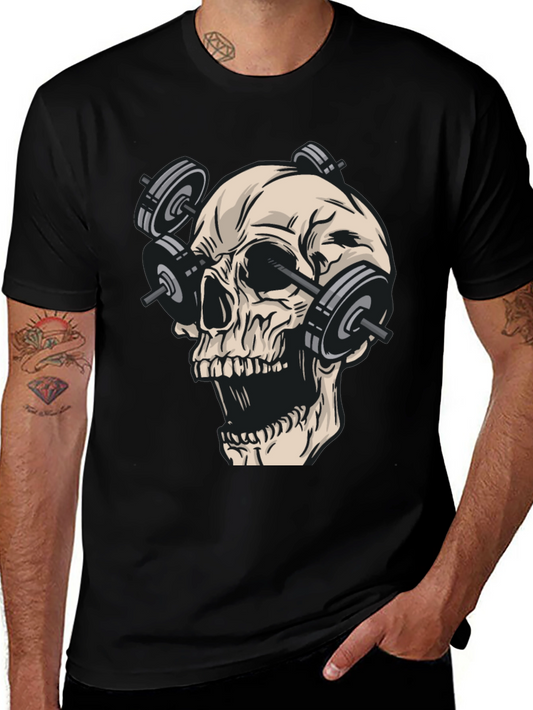 Skull Gym Weights Black T-Shirt