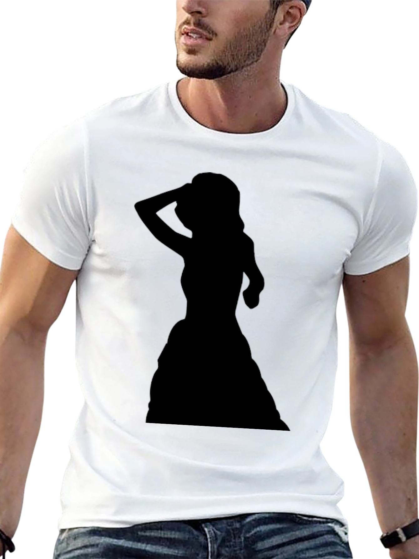 Silhouette Woman Black T-Shirt