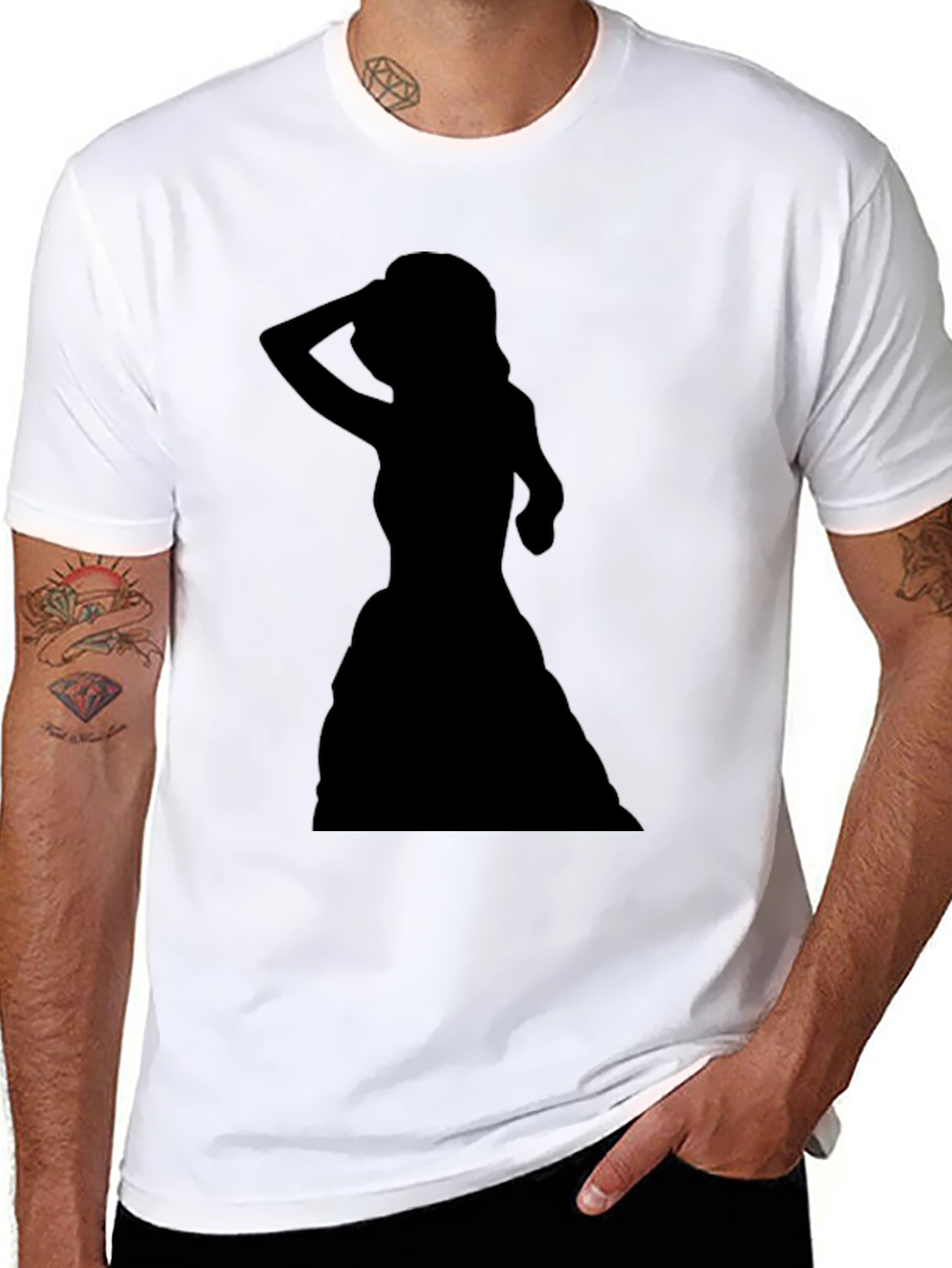 Silhouette Woman Black T-Shirt