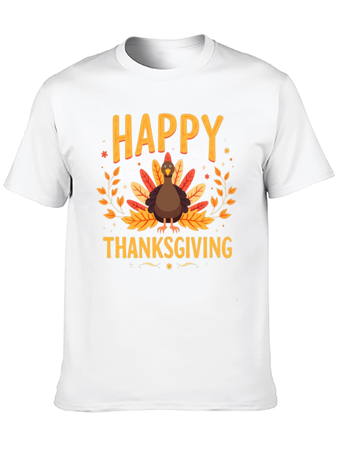 Happy Thanksgiving Turkey Graphic Tee - Holiday Apparel