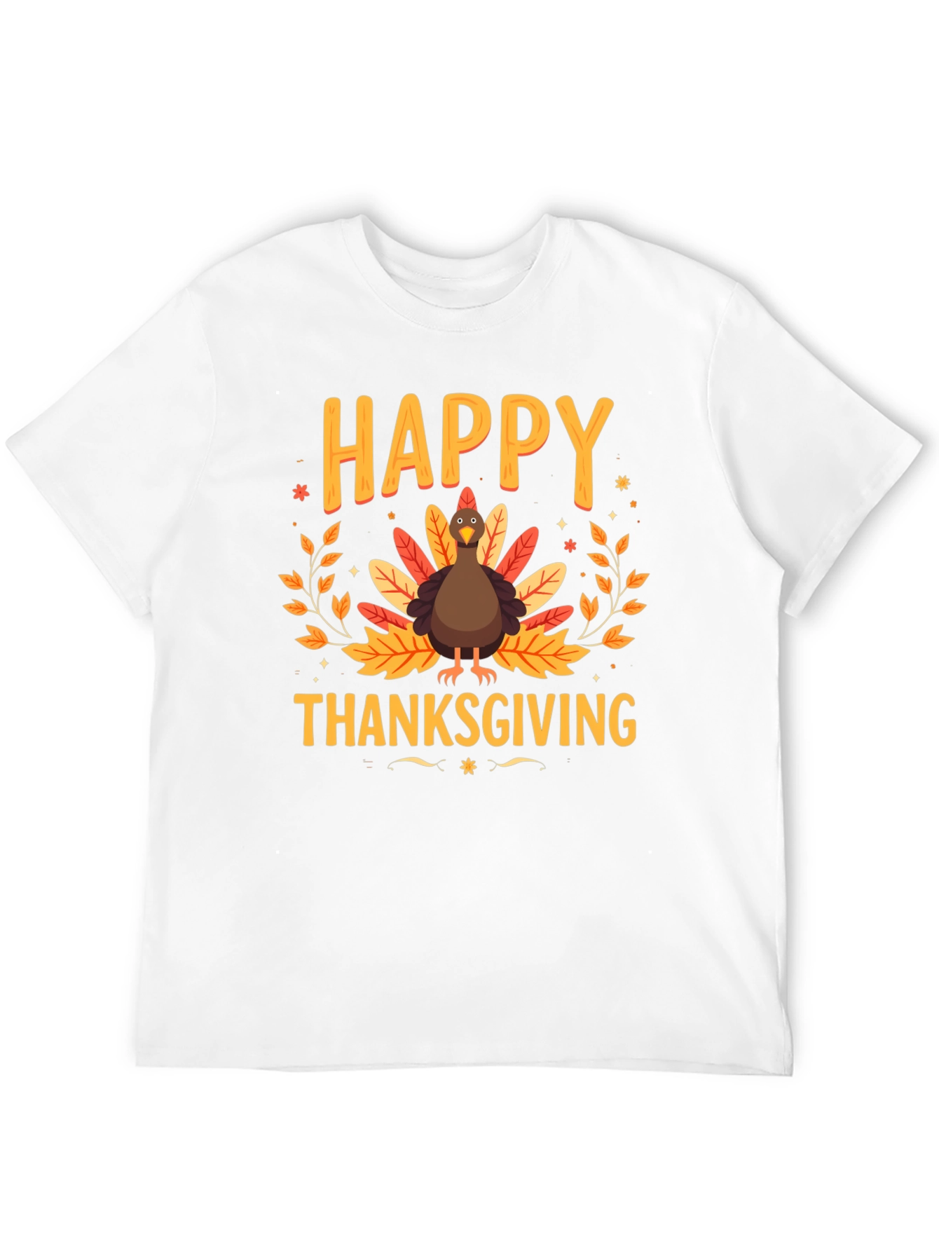 Happy Thanksgiving Turkey Graphic Tee - Holiday Apparel