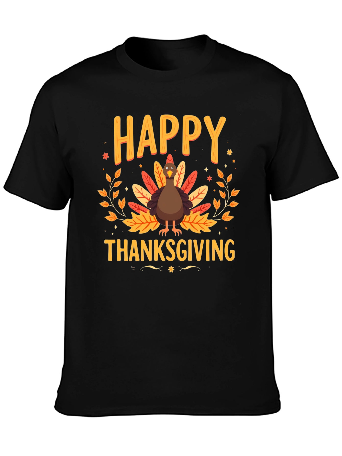 Happy Thanksgiving Turkey Graphic Tee - Holiday Apparel