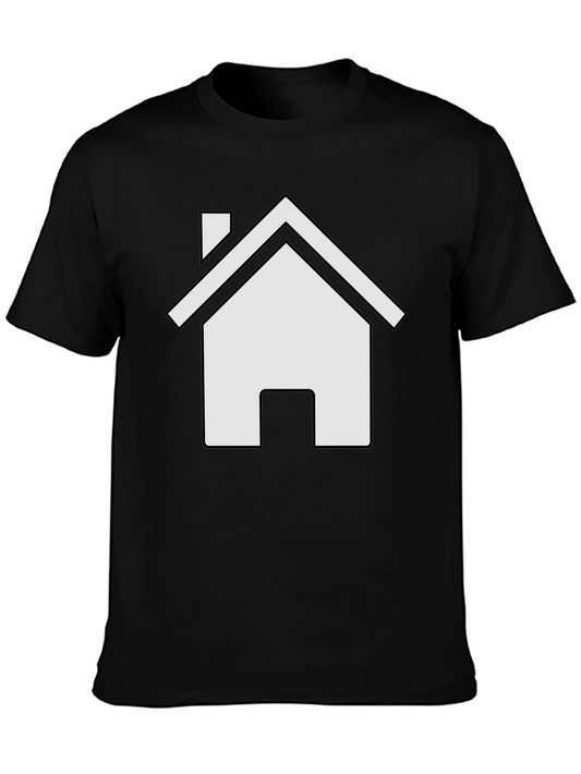 House Icon Black T-Shirt - Modern Minimalist Design