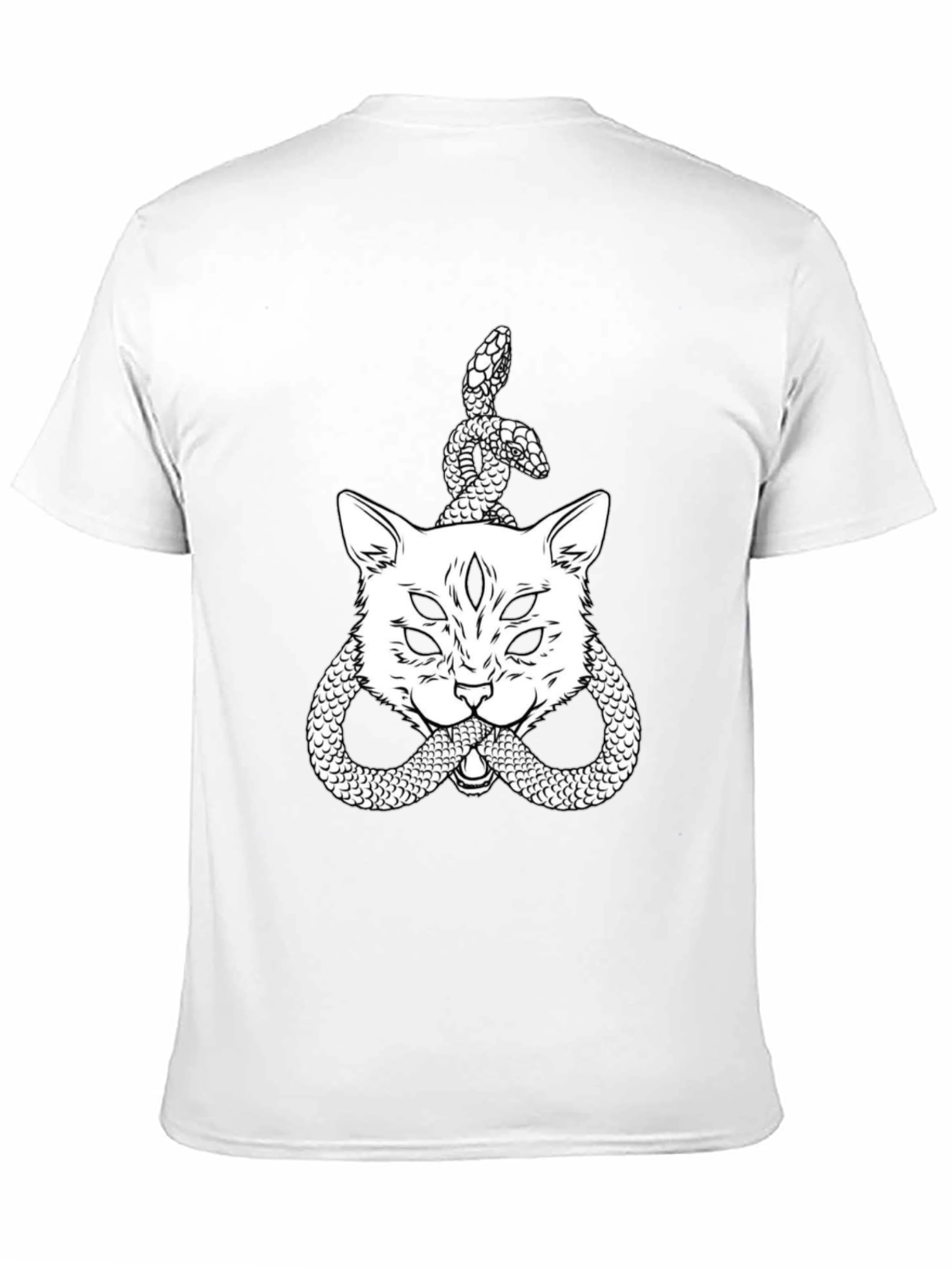 Mystic Cat & Snake Graphic Tee - Black