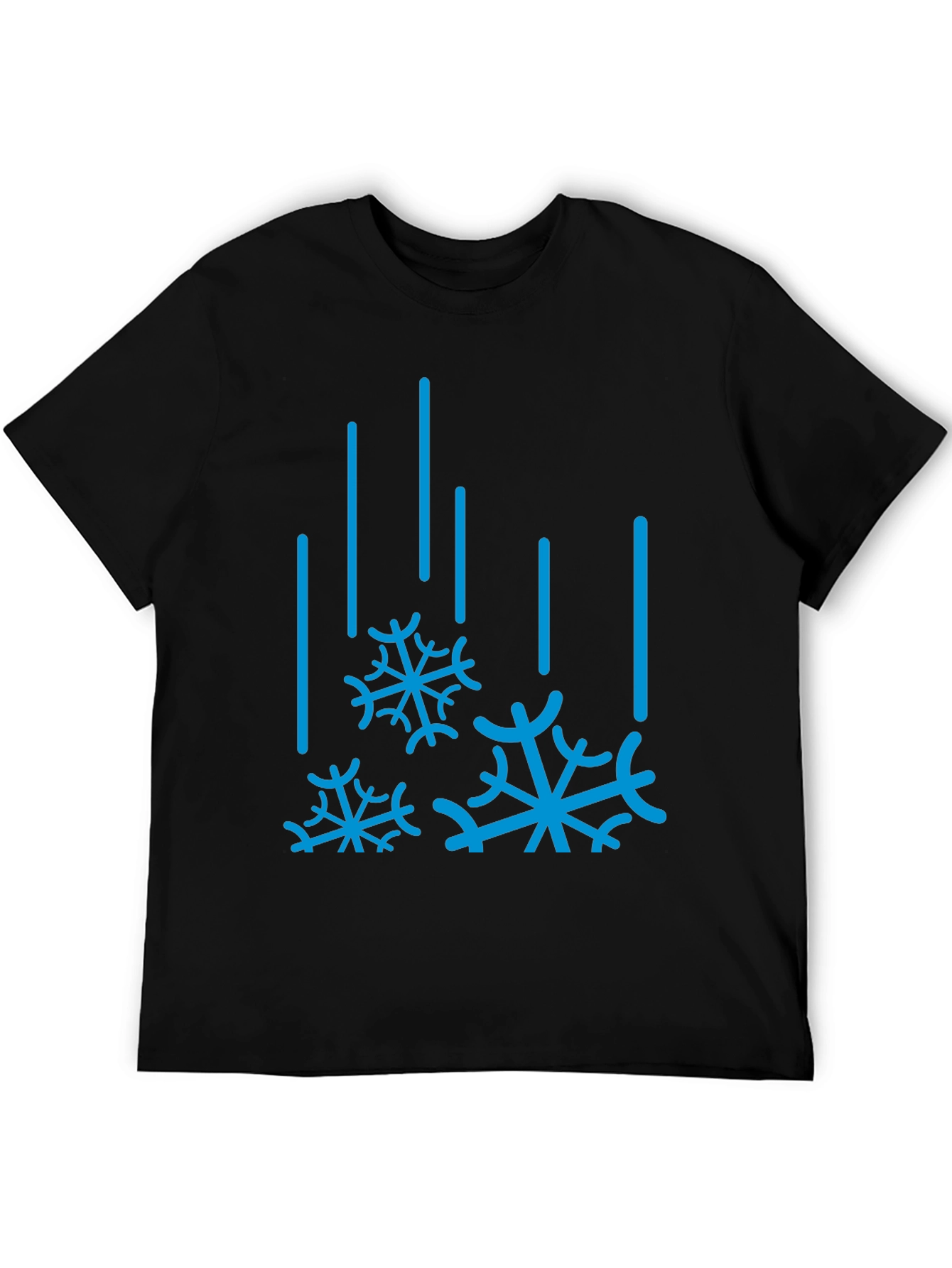 Winter Snowflake Graphic Tee - Black