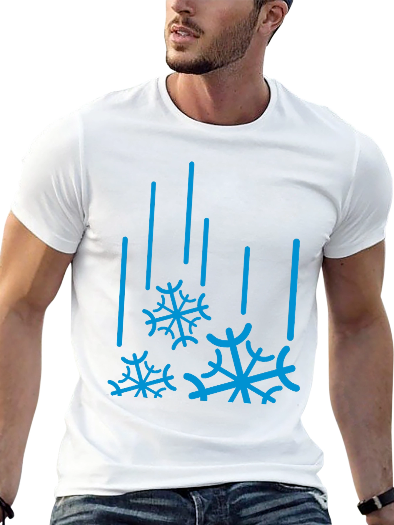 Winter Snowflake Graphic Tee - Black