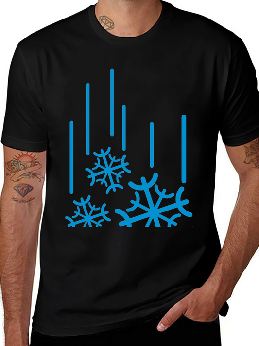 Winter Snowflake Graphic Tee - Black
