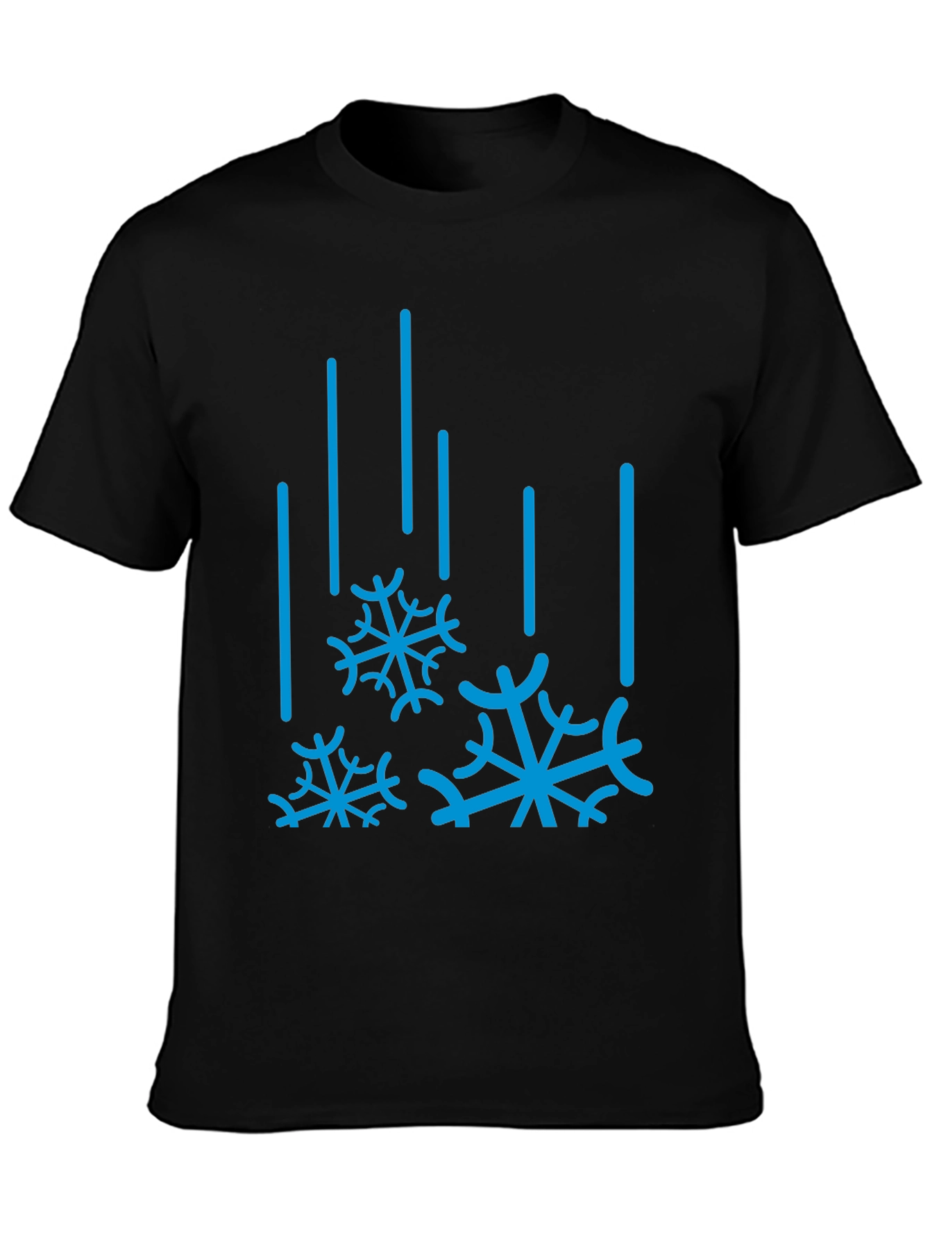 Winter Snowflake Graphic Tee - Black