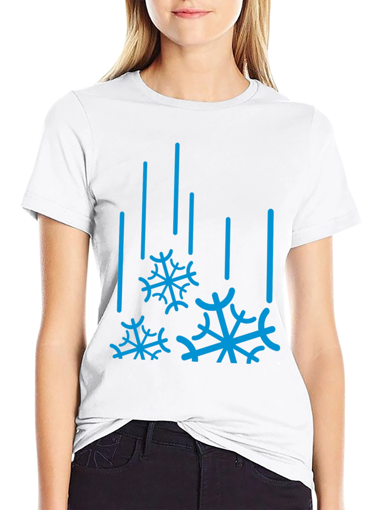 Winter Snowflake Graphic Tee - Black