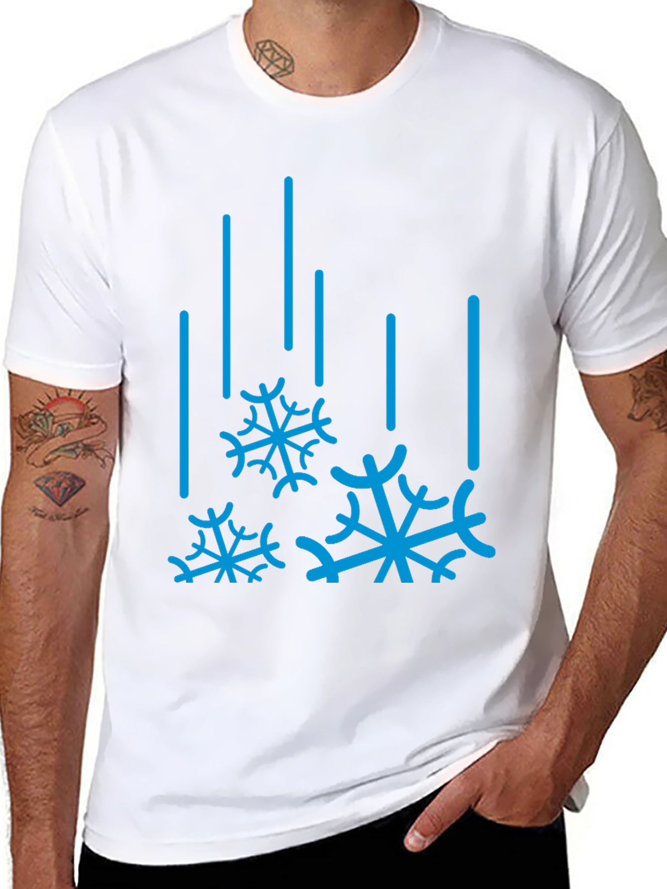 Winter Snowflake Graphic Tee - Black