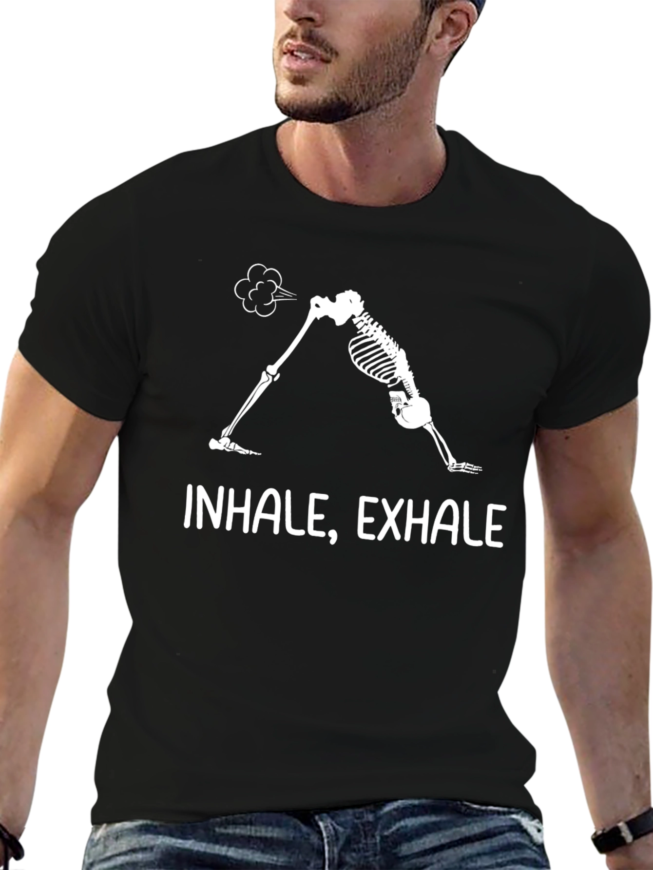 Yoga Skeleton Inhale Exhale Graphic Tee