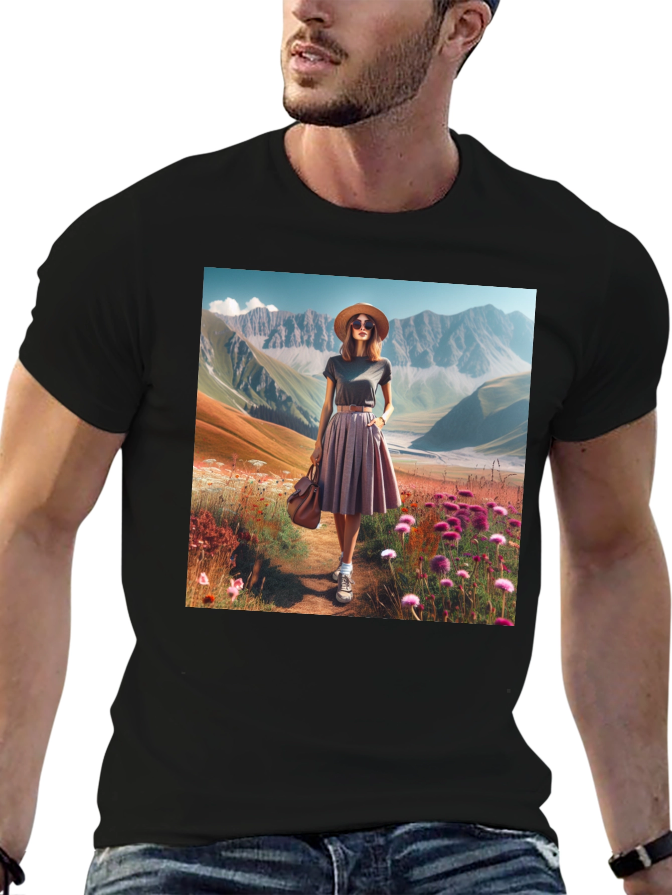 Stylish Mountain Landscape Tee