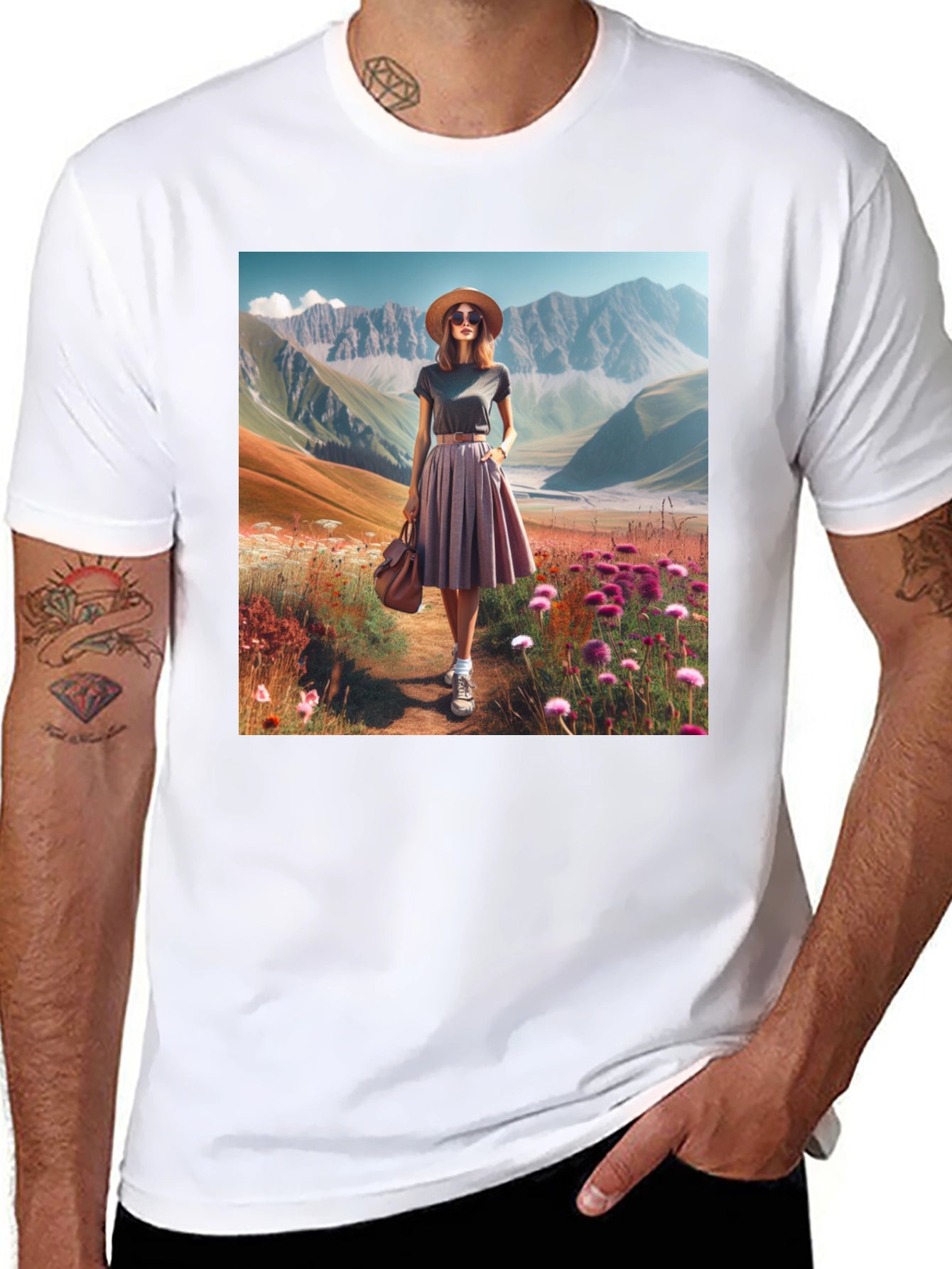 Stylish Mountain Landscape Tee