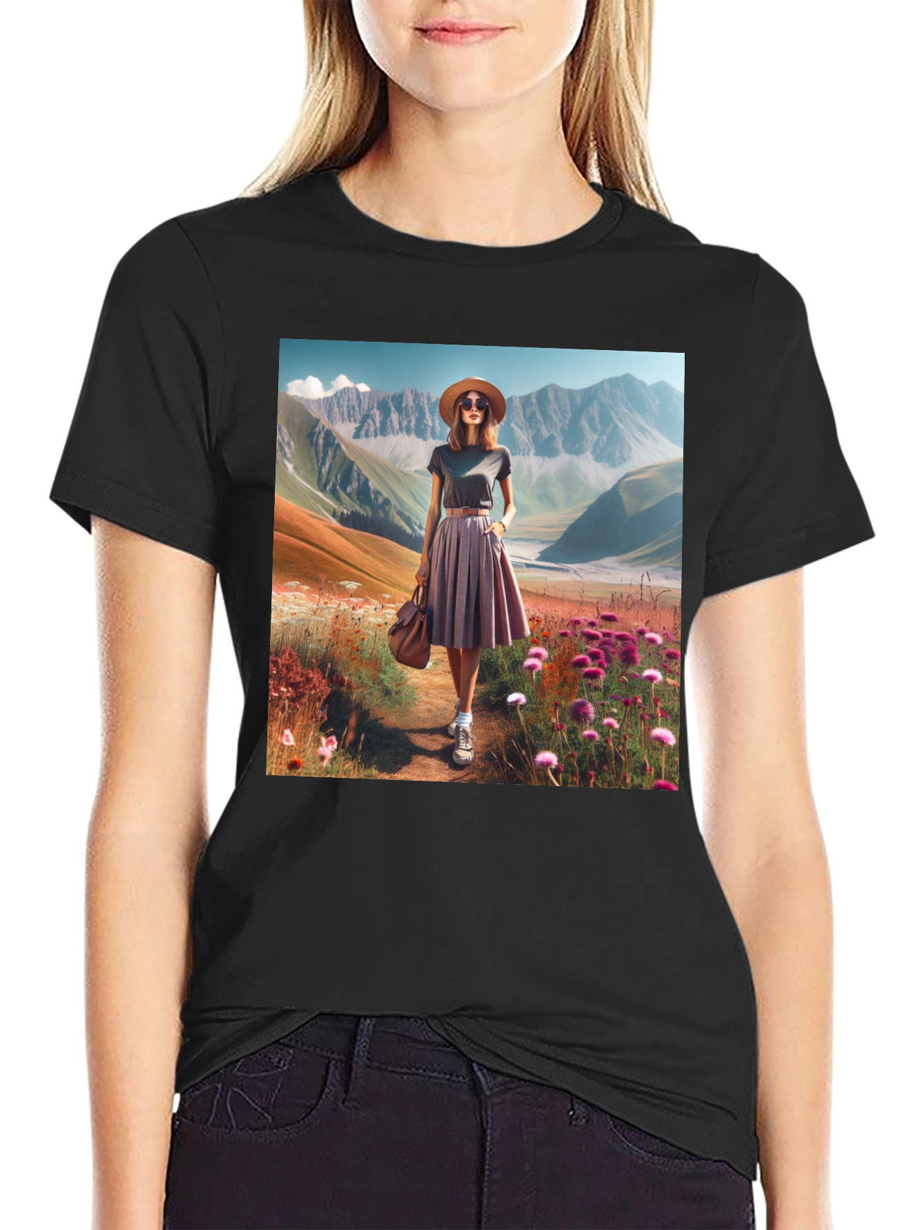 Stylish Mountain Landscape Tee