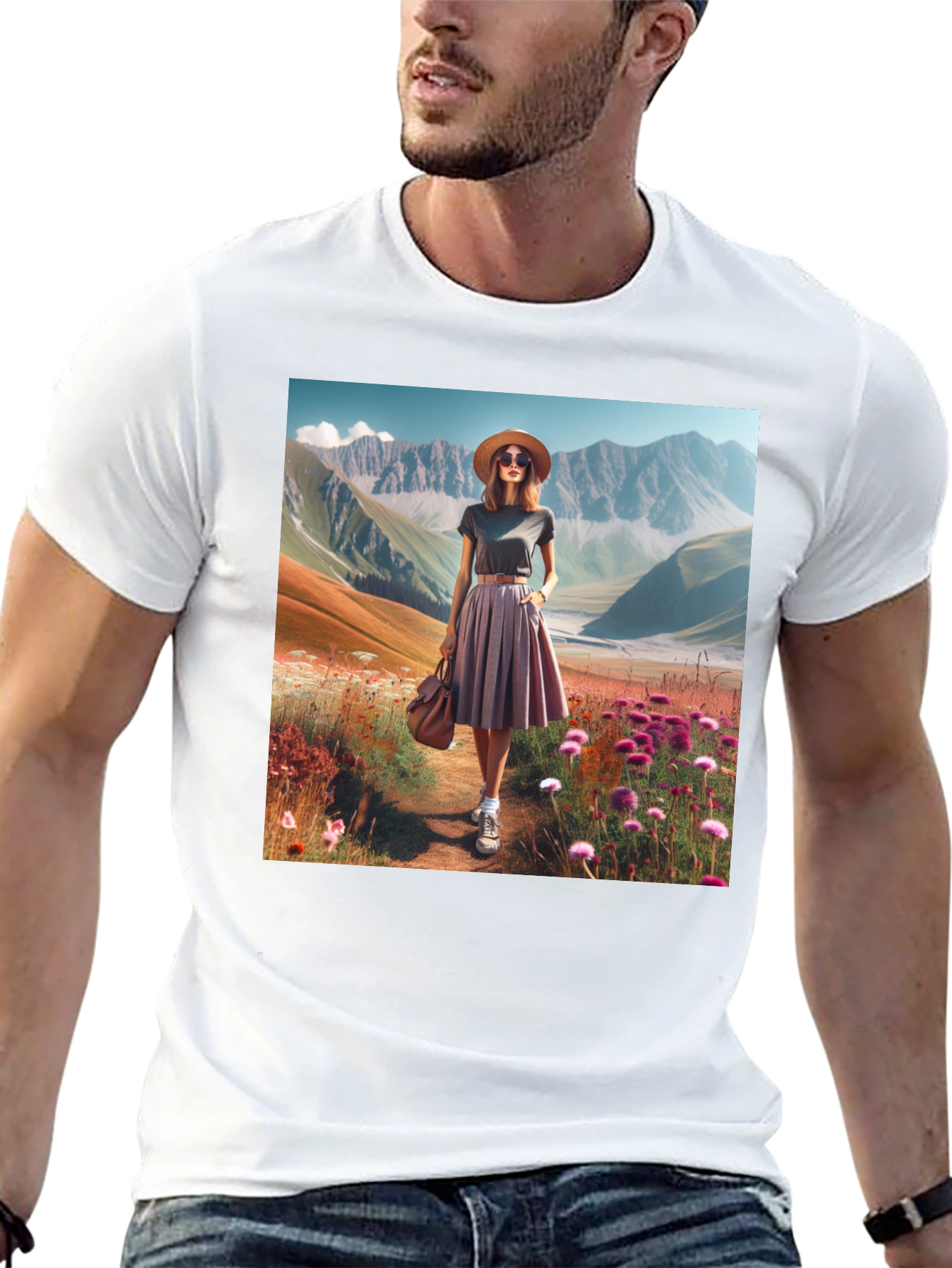 Stylish Mountain Landscape Tee