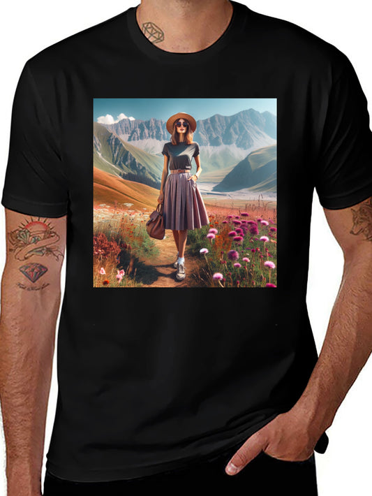 Stylish Mountain Landscape Tee