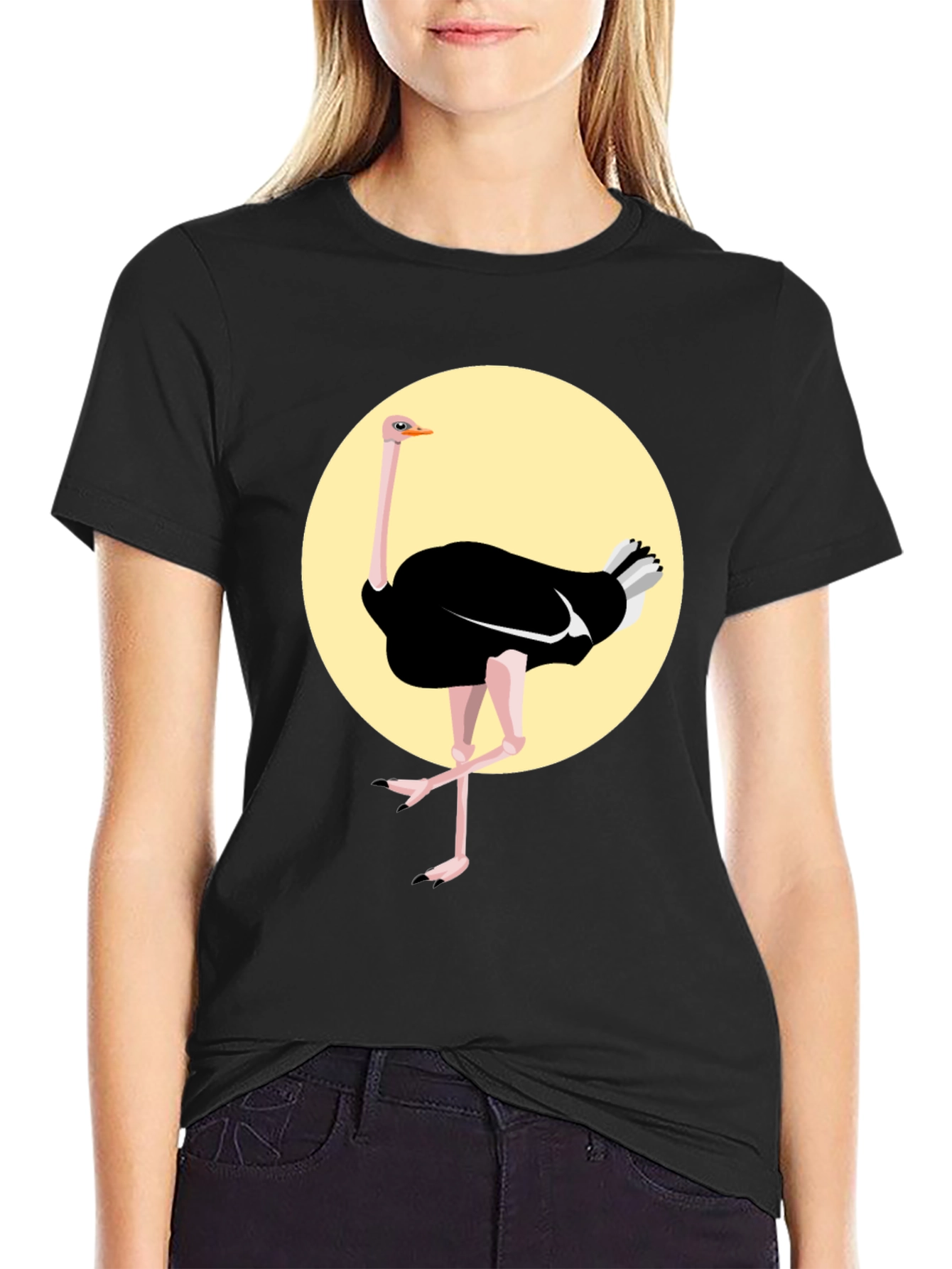 Ostrich Graphic Tee - Black Unisex Shirt