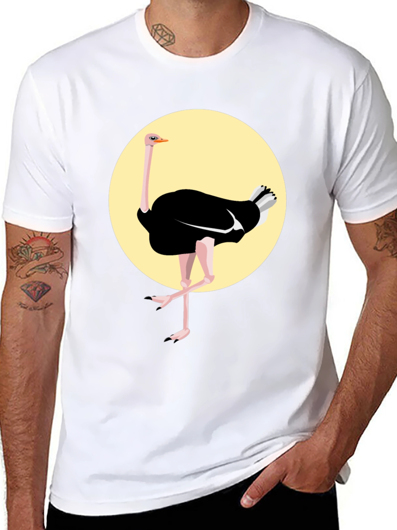 Ostrich Graphic Tee - Black Unisex Shirt